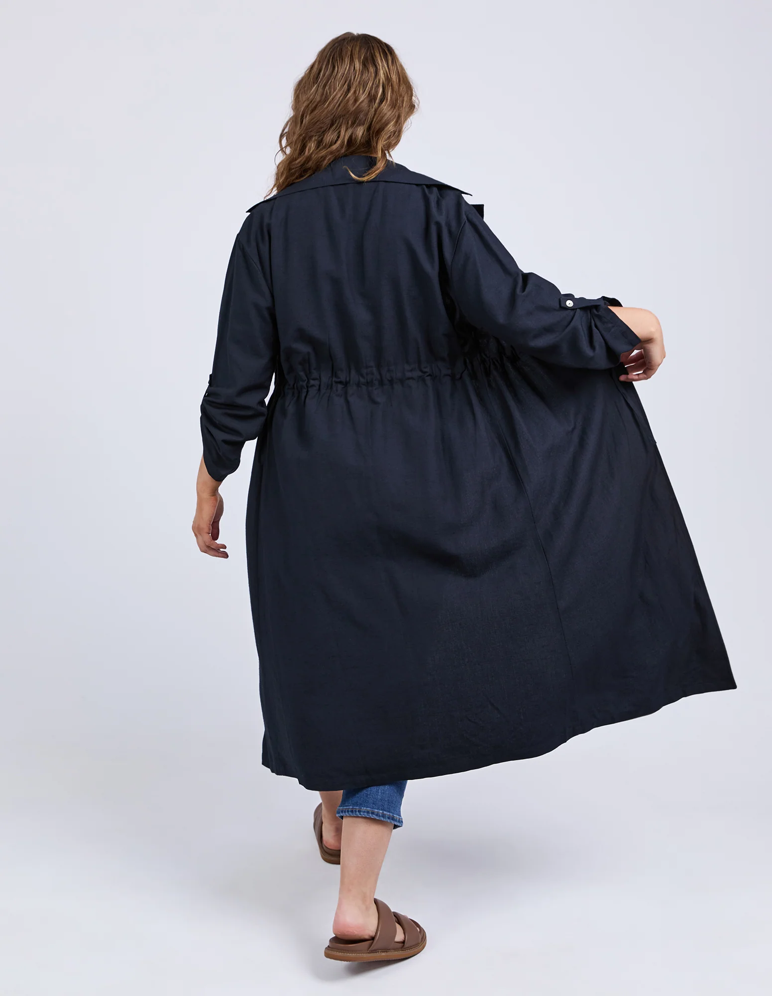 Linen Trench Dark Sapphire - Image 4