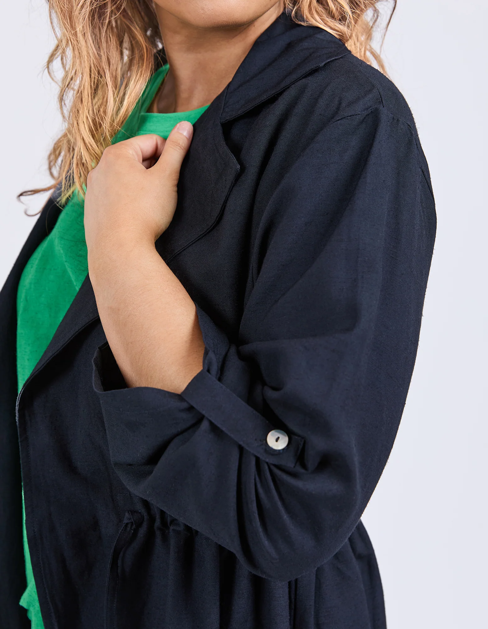 Linen Trench Dark Sapphire - Image 6