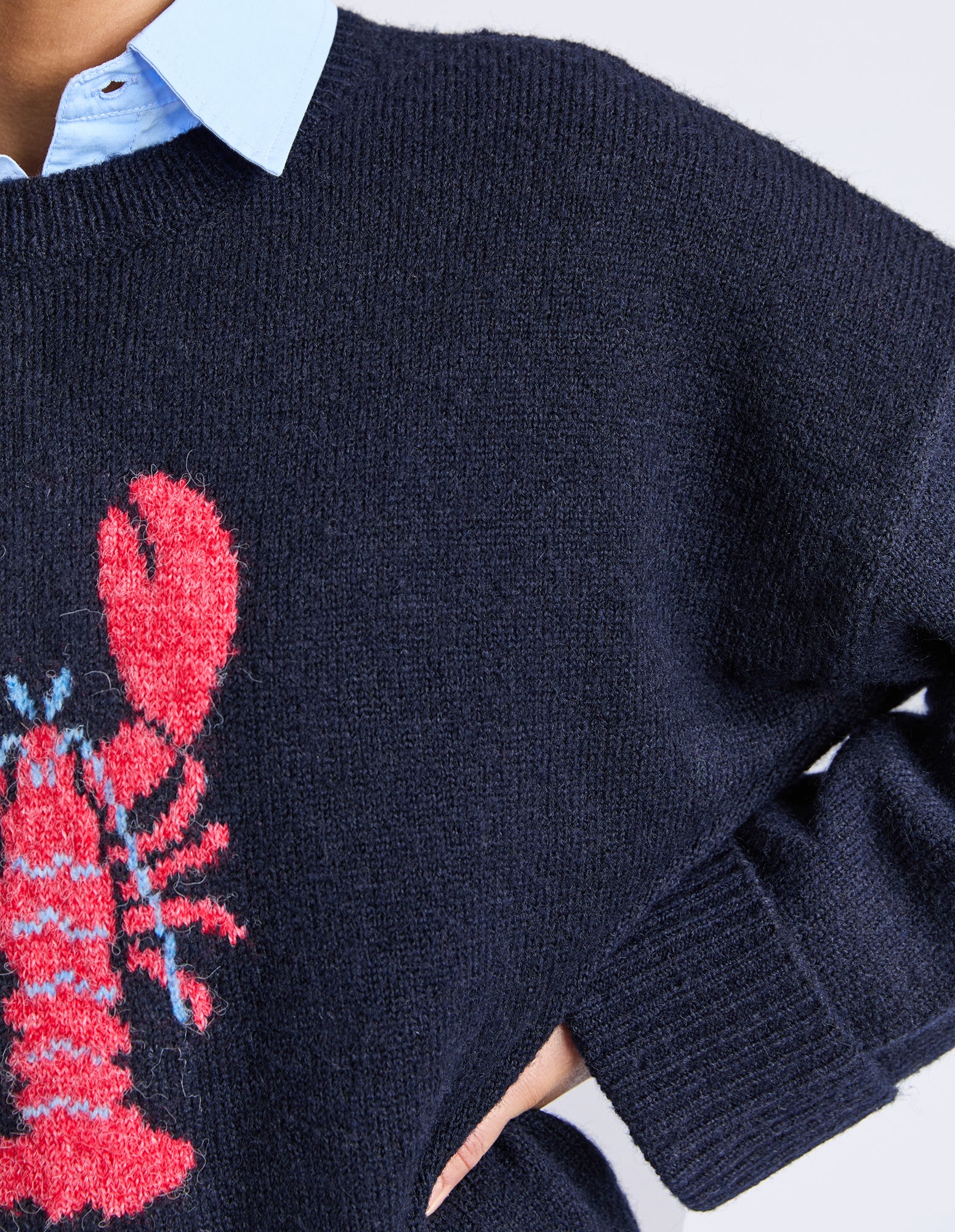 Lobster Intarsia Knit Classic Navy - Image 6
