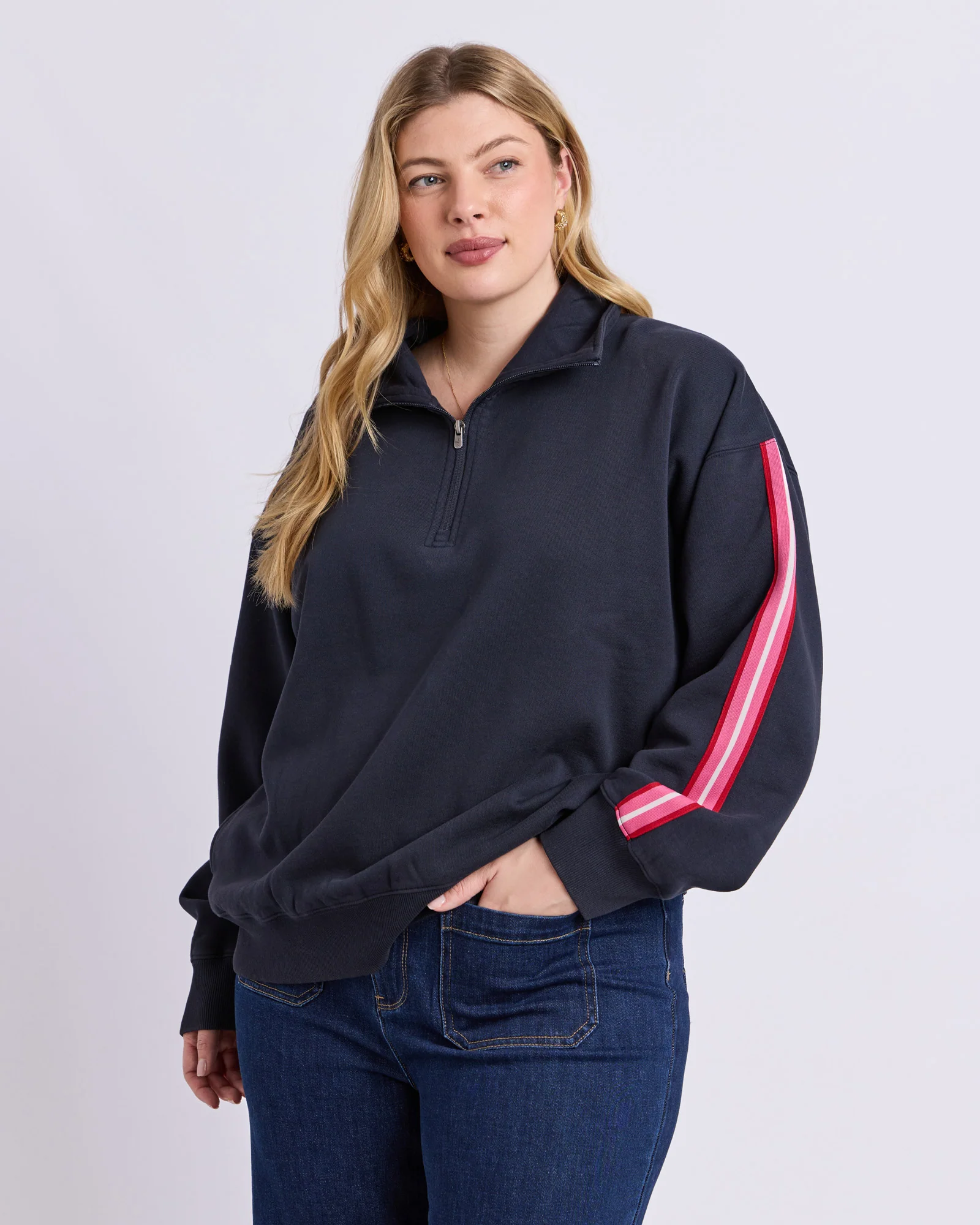 Lover 1/4 Zip Navy - Image 3