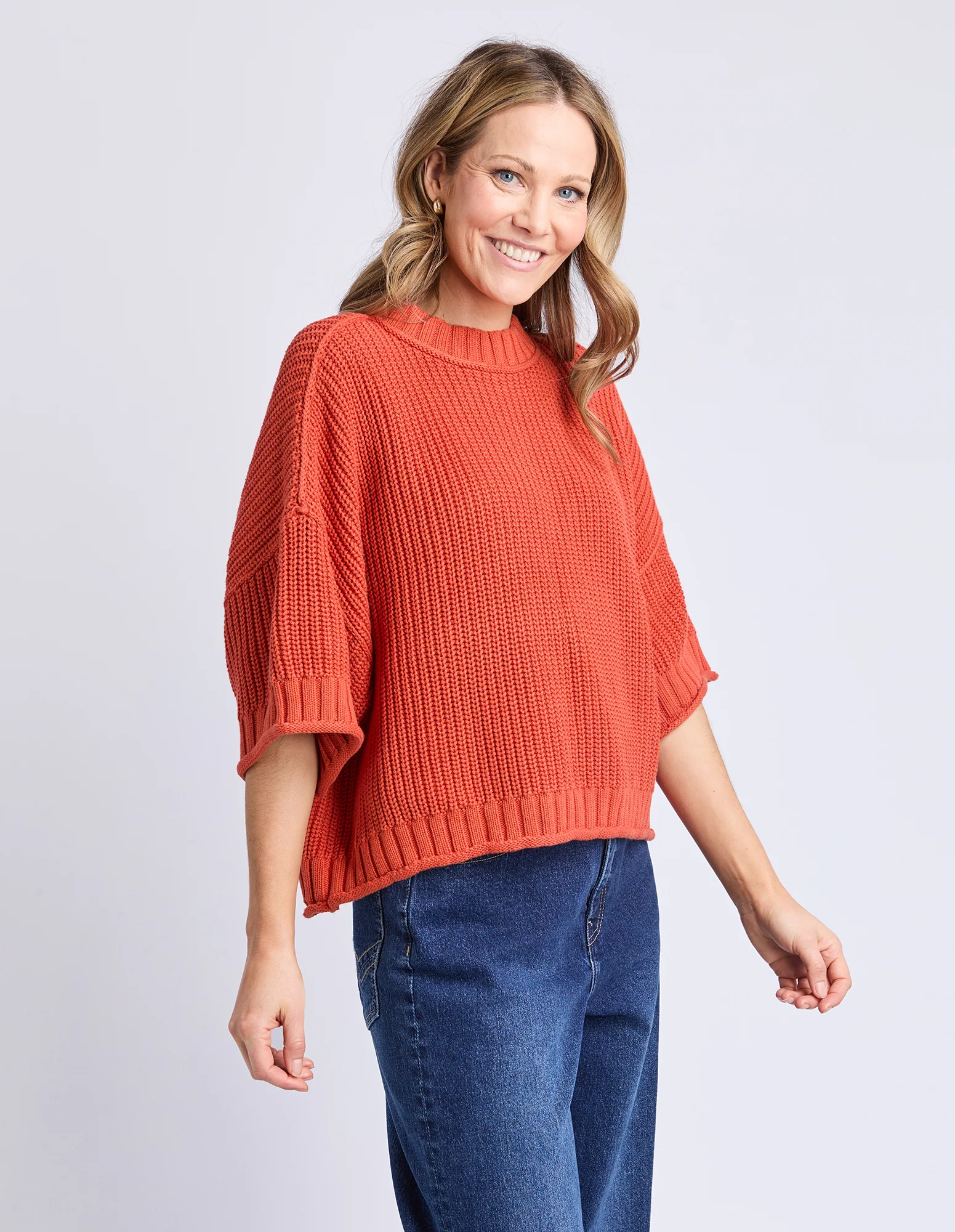 Luela Short Sleeve Knit Orange - Image 10