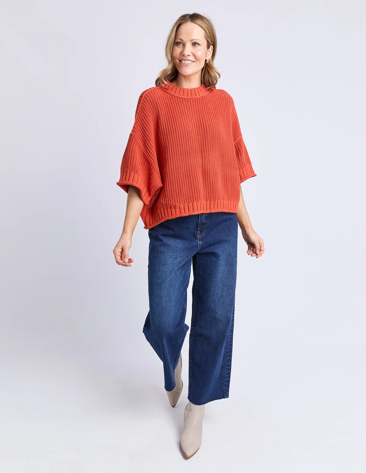 Luela Short Sleeve Knit Orange - Image 12