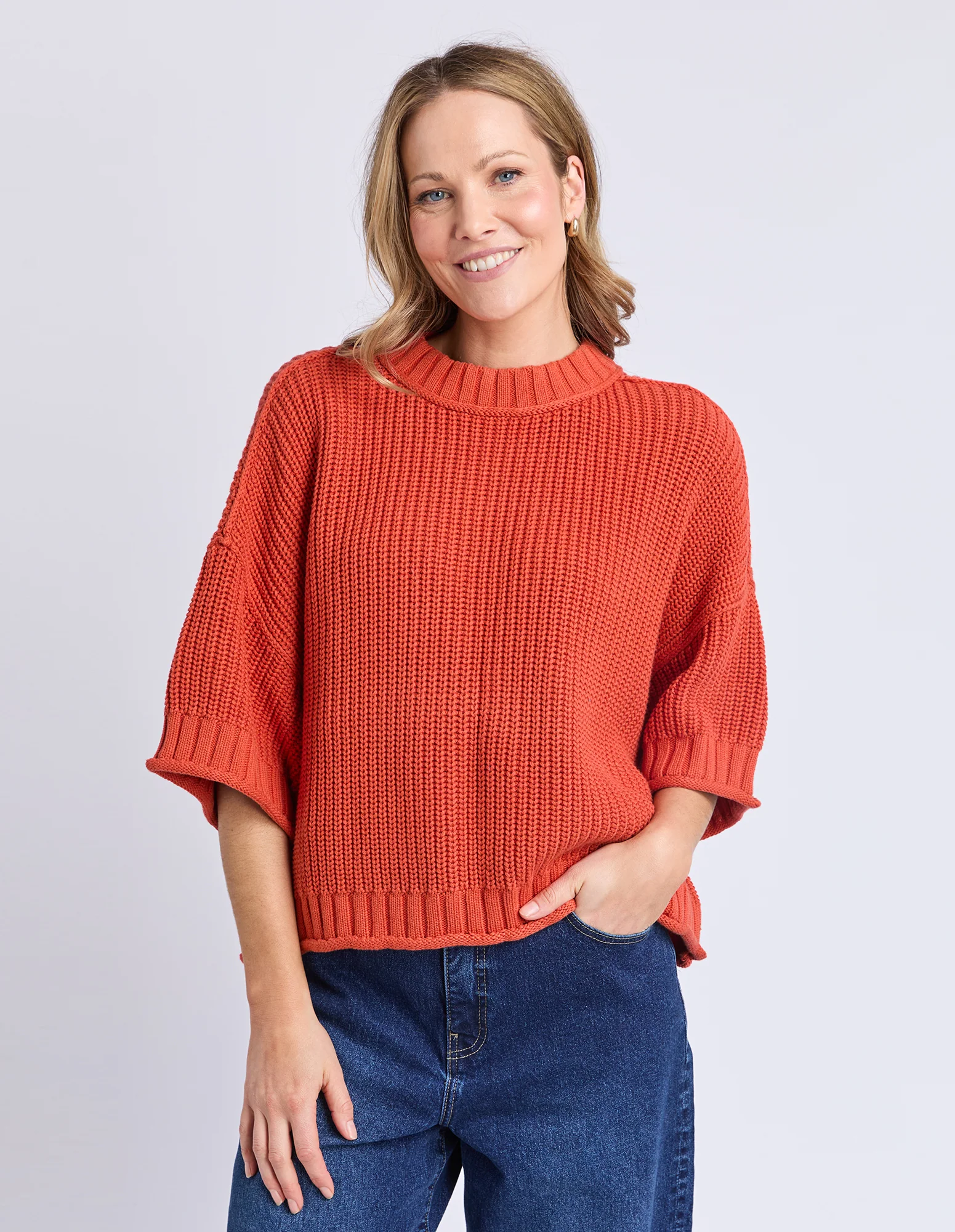 Luela Short Sleeve Knit Orange - Image 13