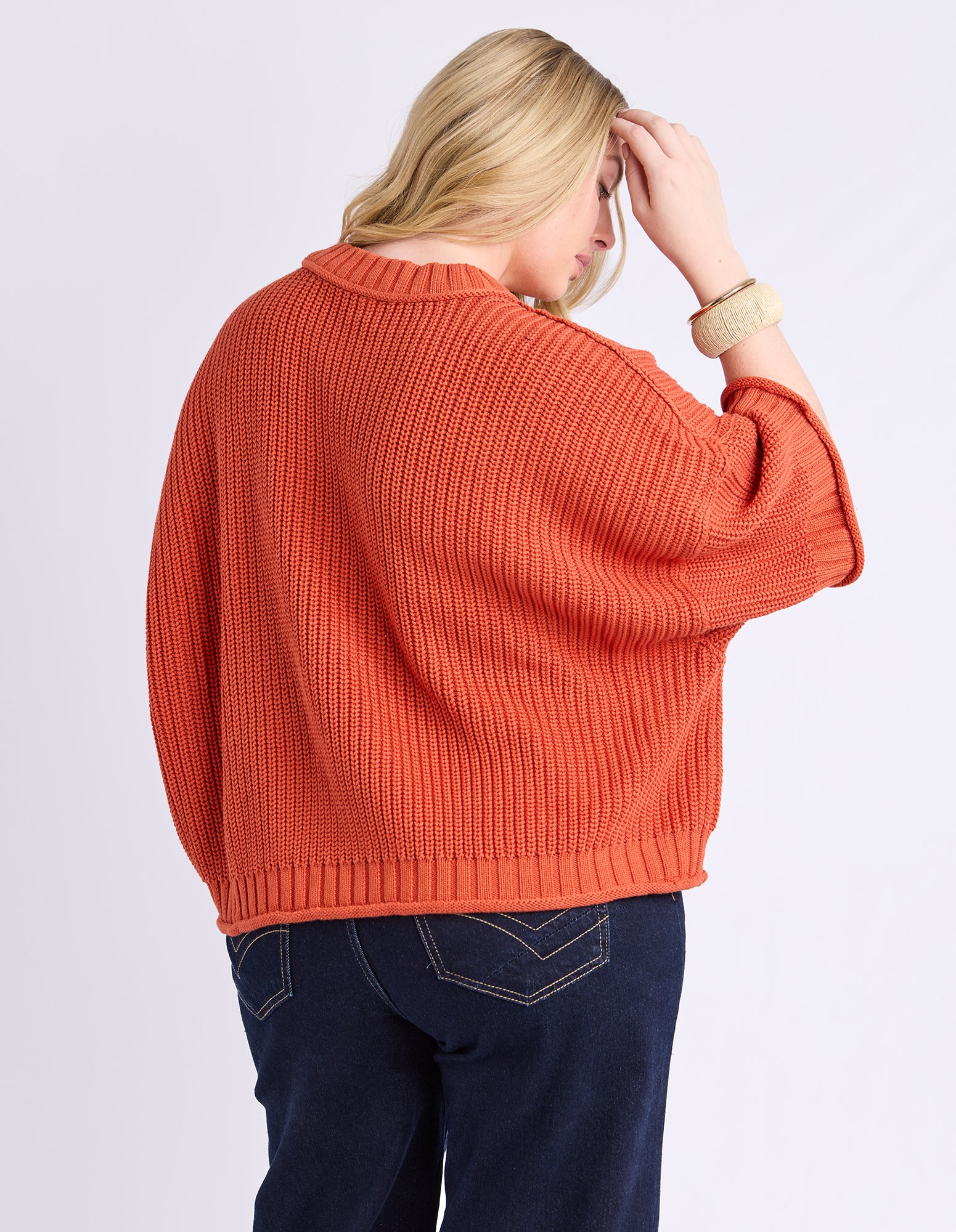 Luela Short Sleeve Knit Orange - Image 4
