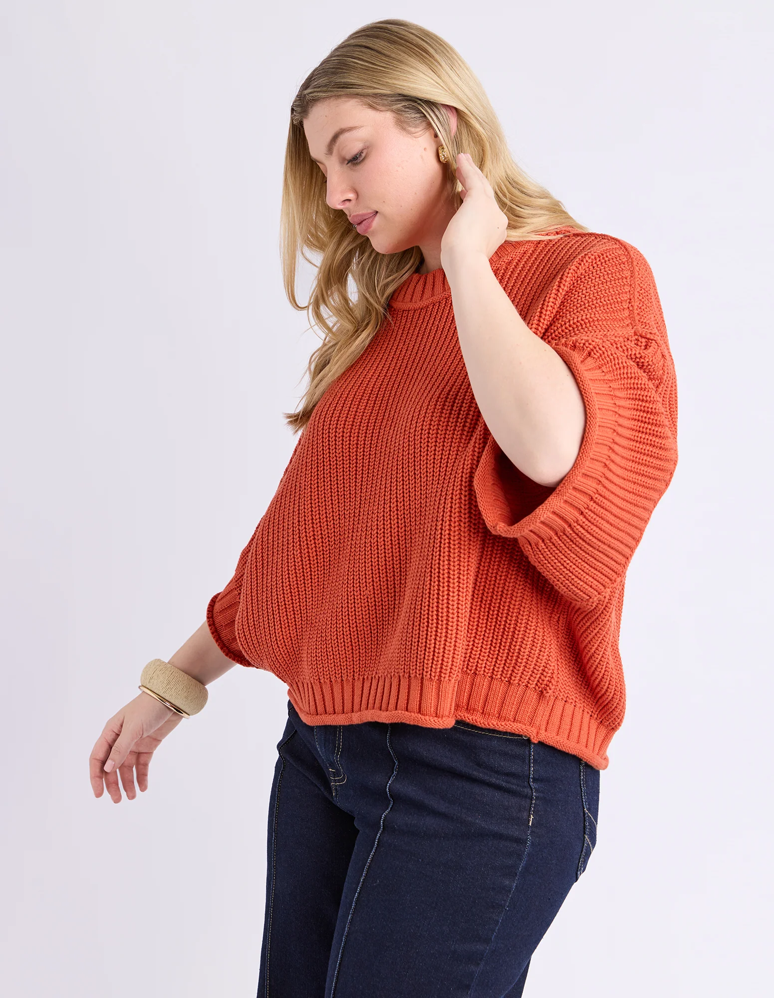 Luela Short Sleeve Knit Orange - Image 5