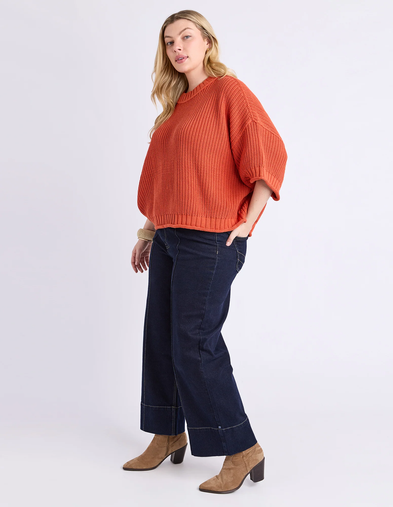 Luela Short Sleeve Knit Orange - Image 7