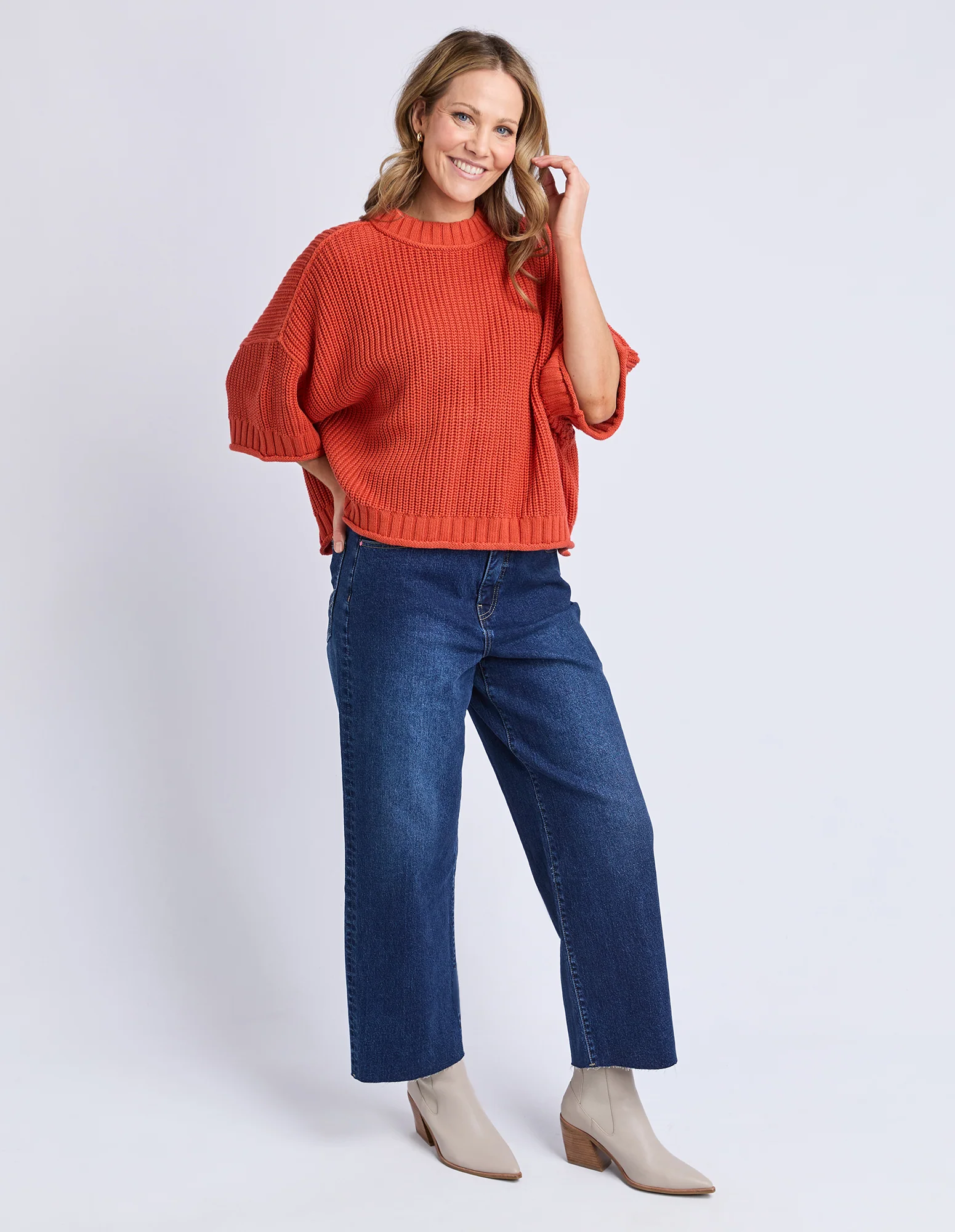 Luela Short Sleeve Knit Orange - Image 8