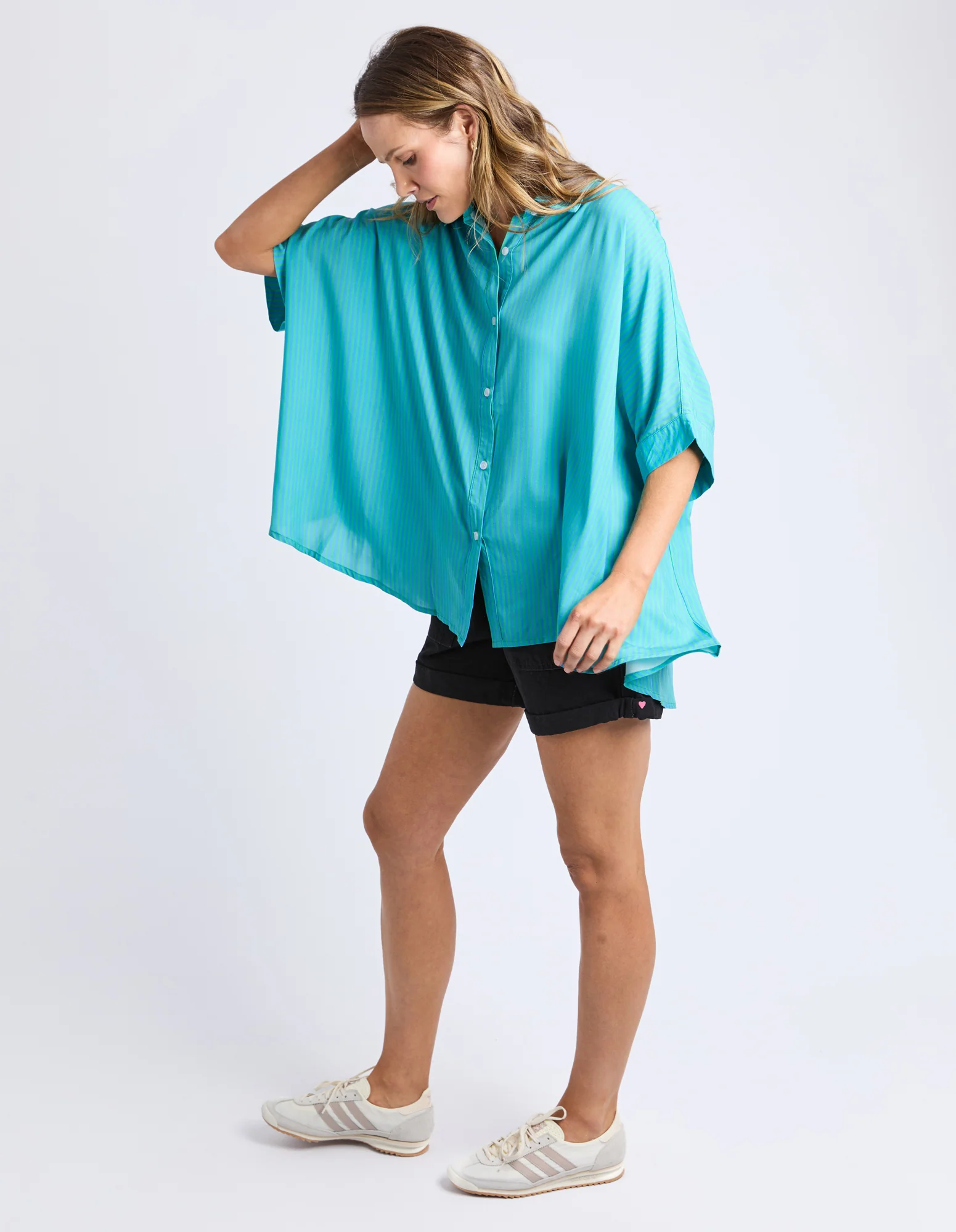 Luna Shirt Gumdrop Green Stripe - Image 7