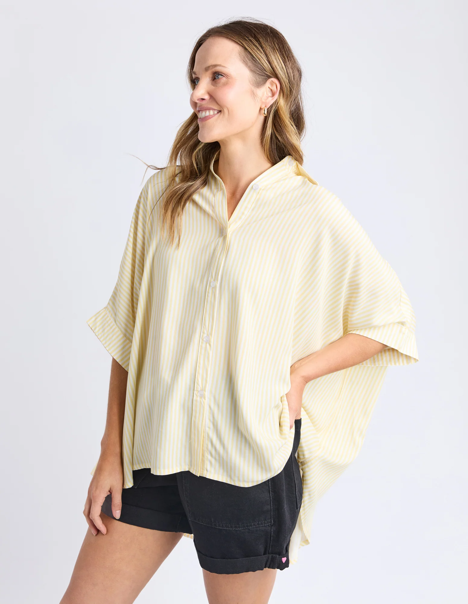 Luna Shirt Pale Banana Stripe - Image 10