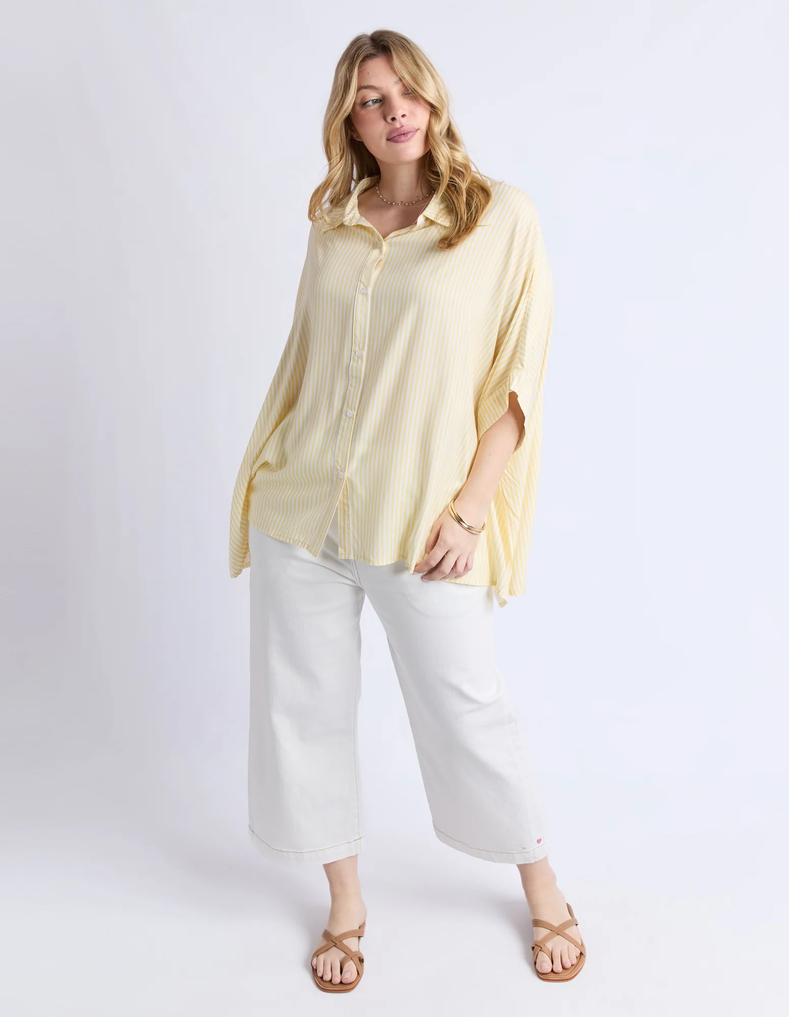 Luna Shirt Pale Banana Stripe - Image 3