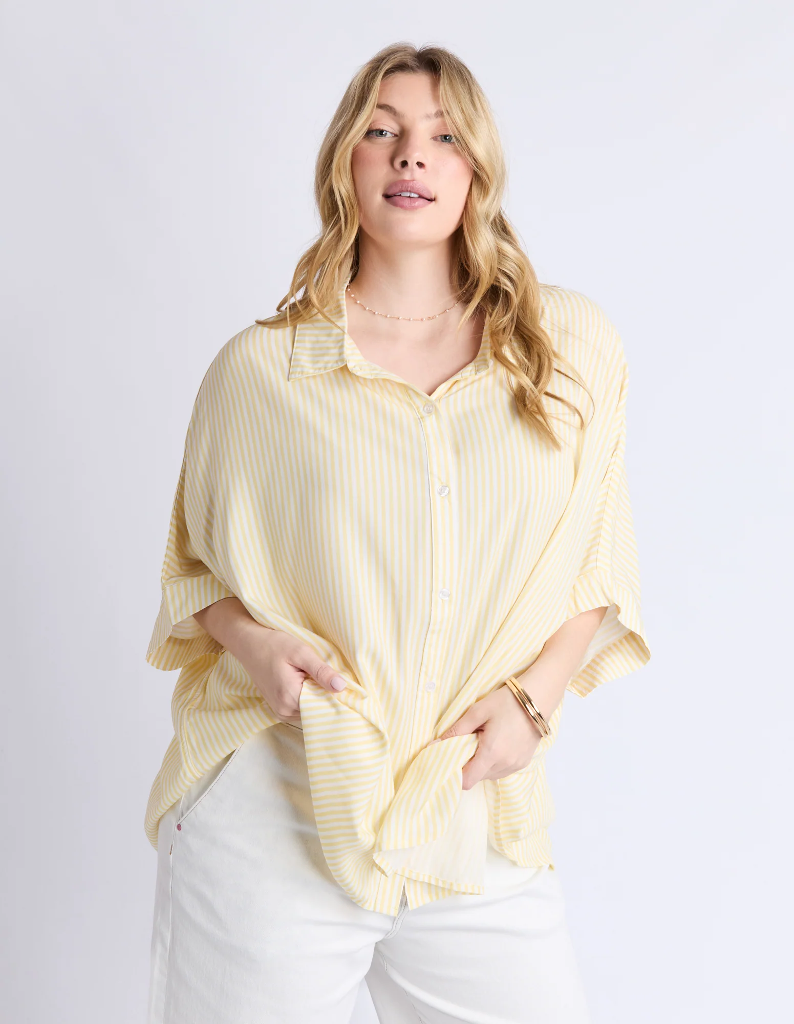 Luna Shirt Pale Banana Stripe - Image 5