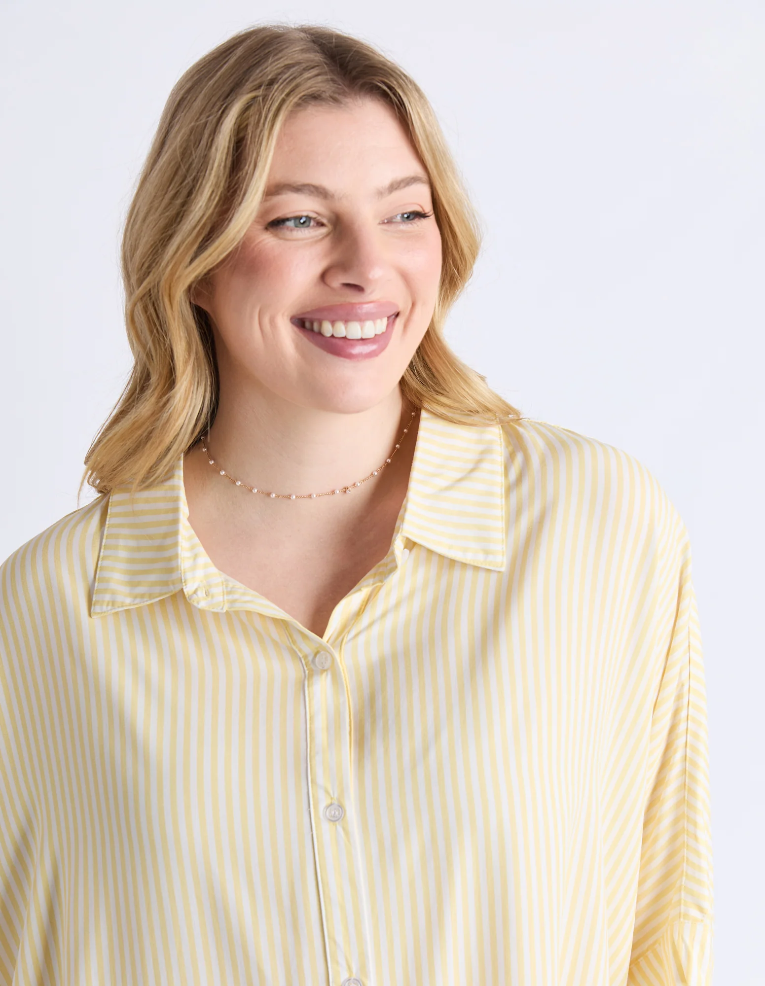 Luna Shirt Pale Banana Stripe - Image 6