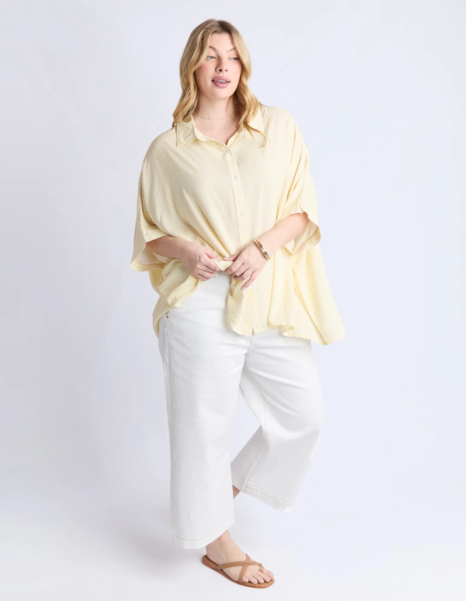 Luna Shirt Pale Banana Stripe - Image 7