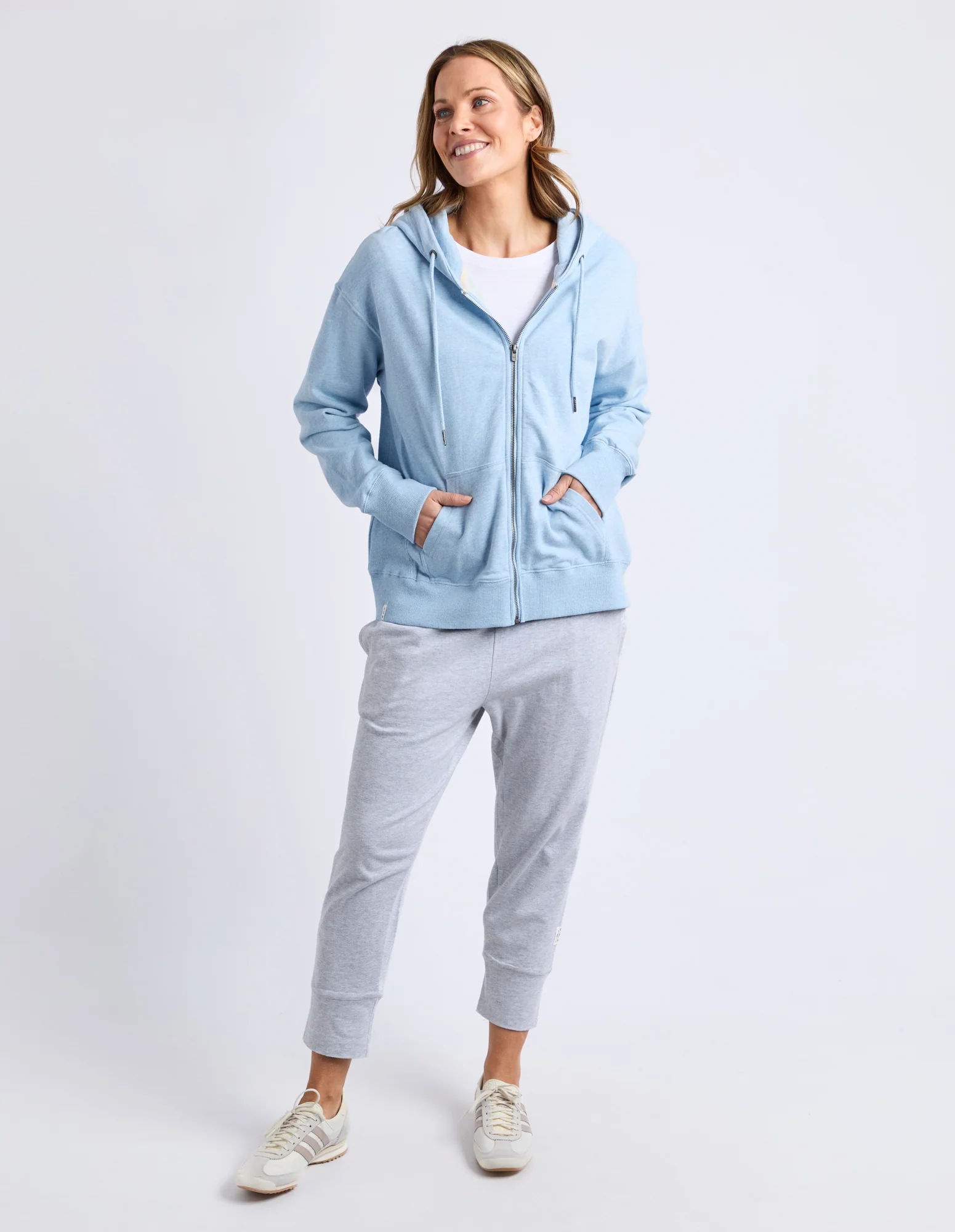 Lydia Zip Hoodie Pale Blue Marle - Image 2