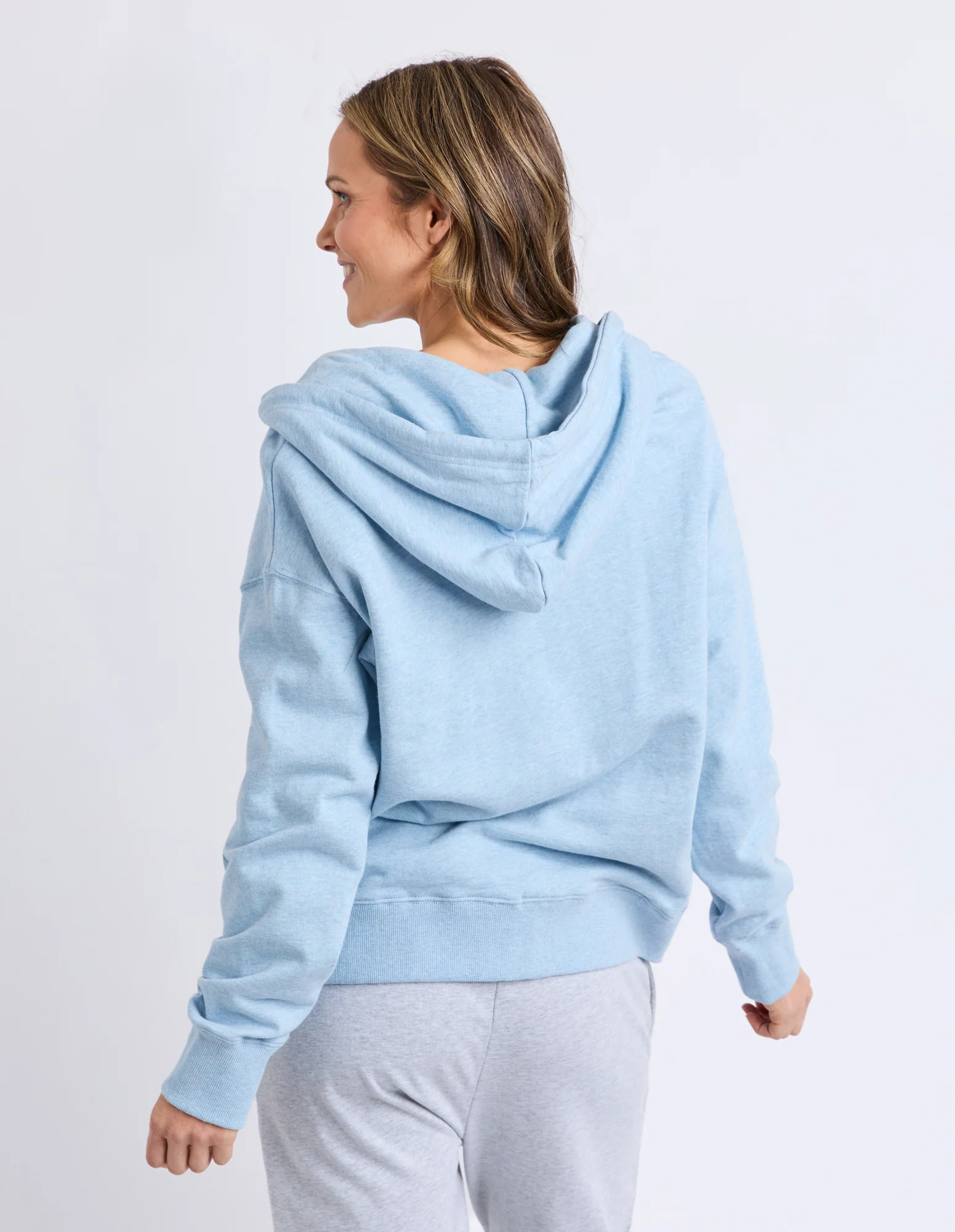 Lydia Zip Hoodie Pale Blue Marle - Image 3