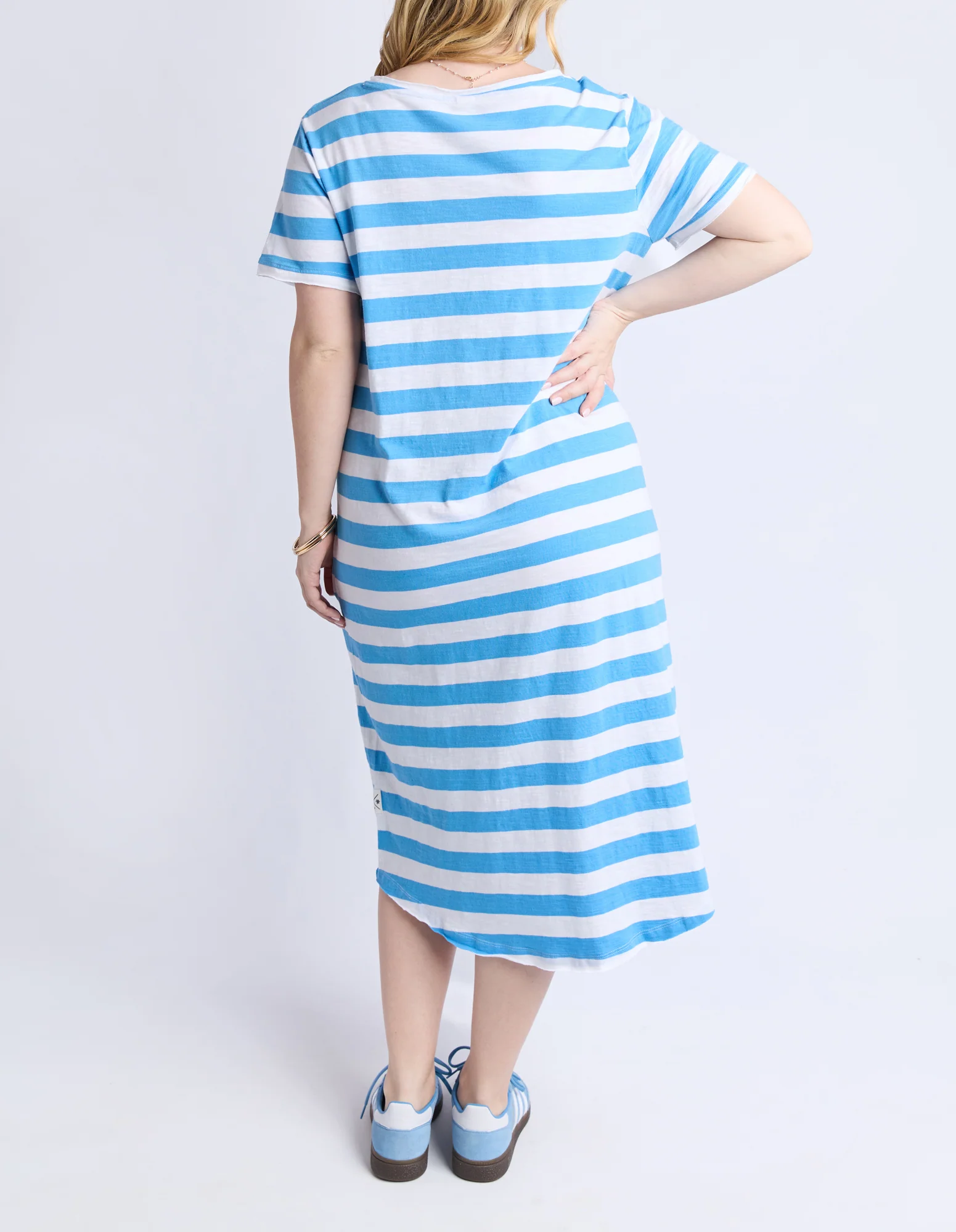 Maeve Midi Dress Blue/White Stripe - Image 3
