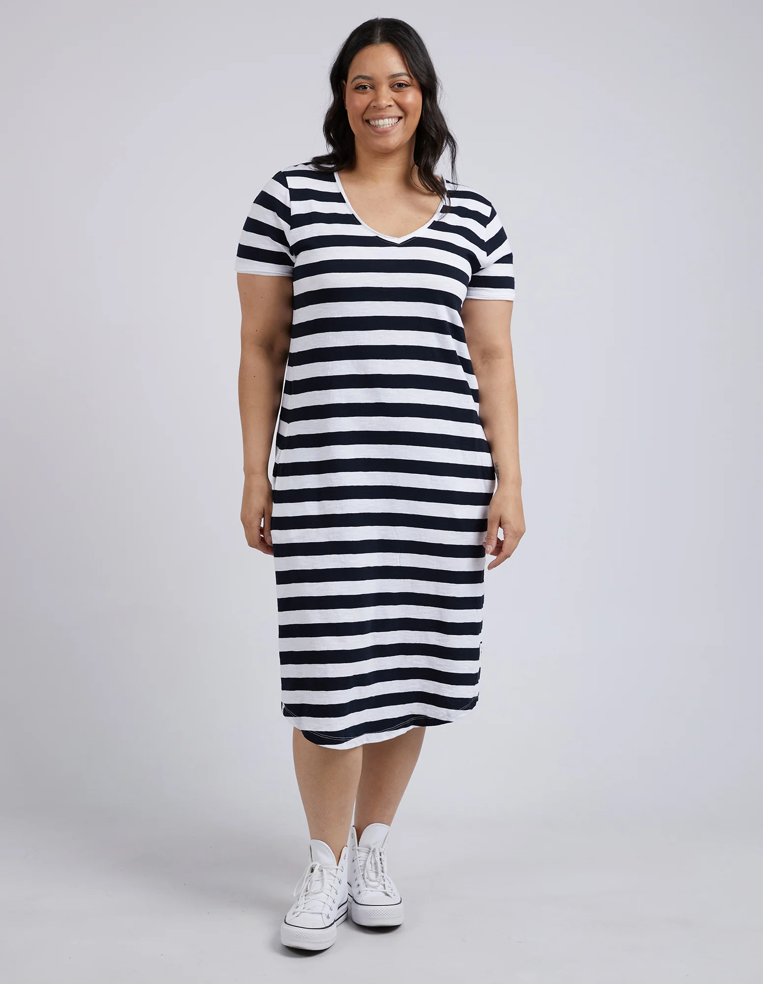 Maeve Dress Navy & White Stripe - Image 6