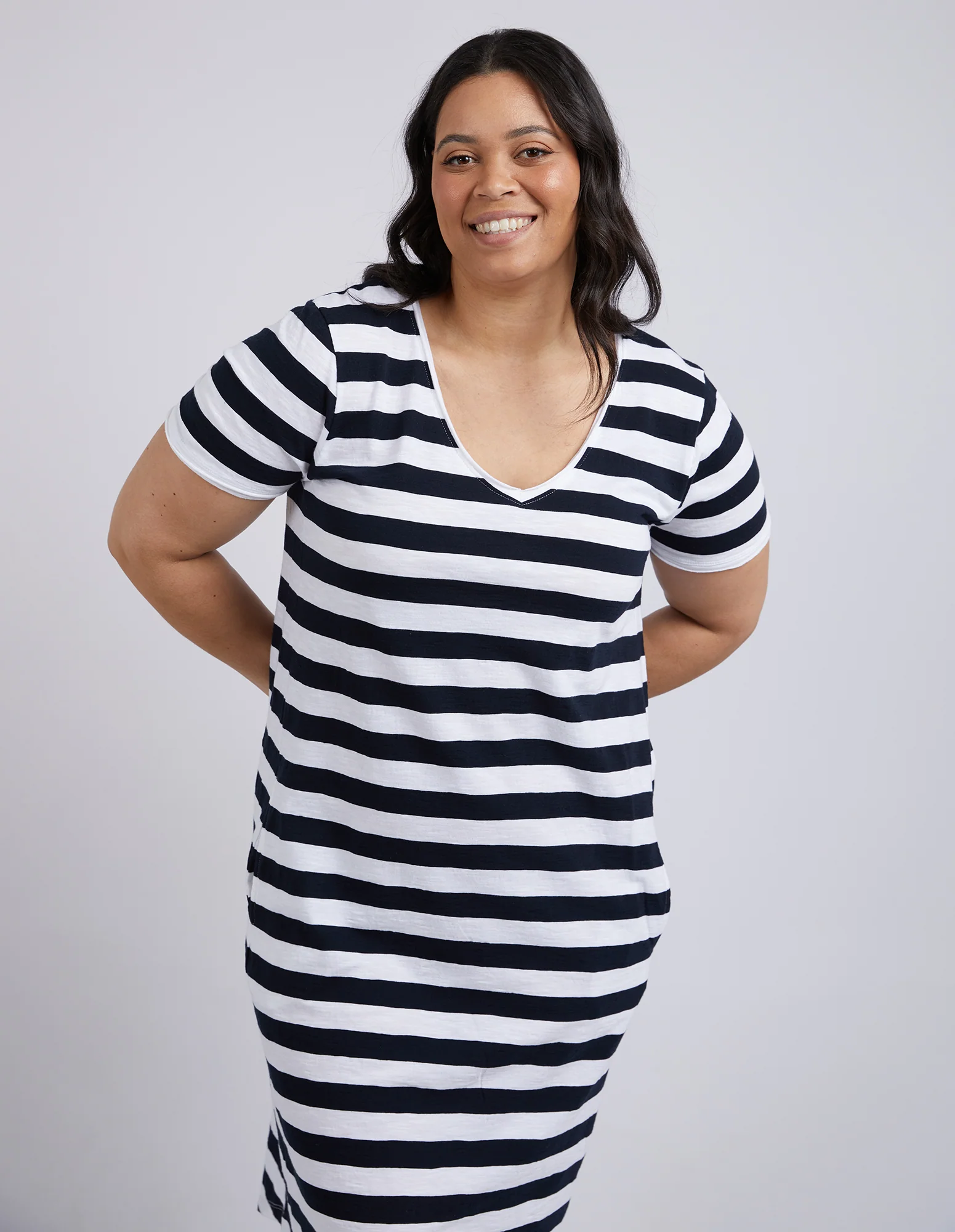 Maeve Dress Navy & White Stripe - Image 7