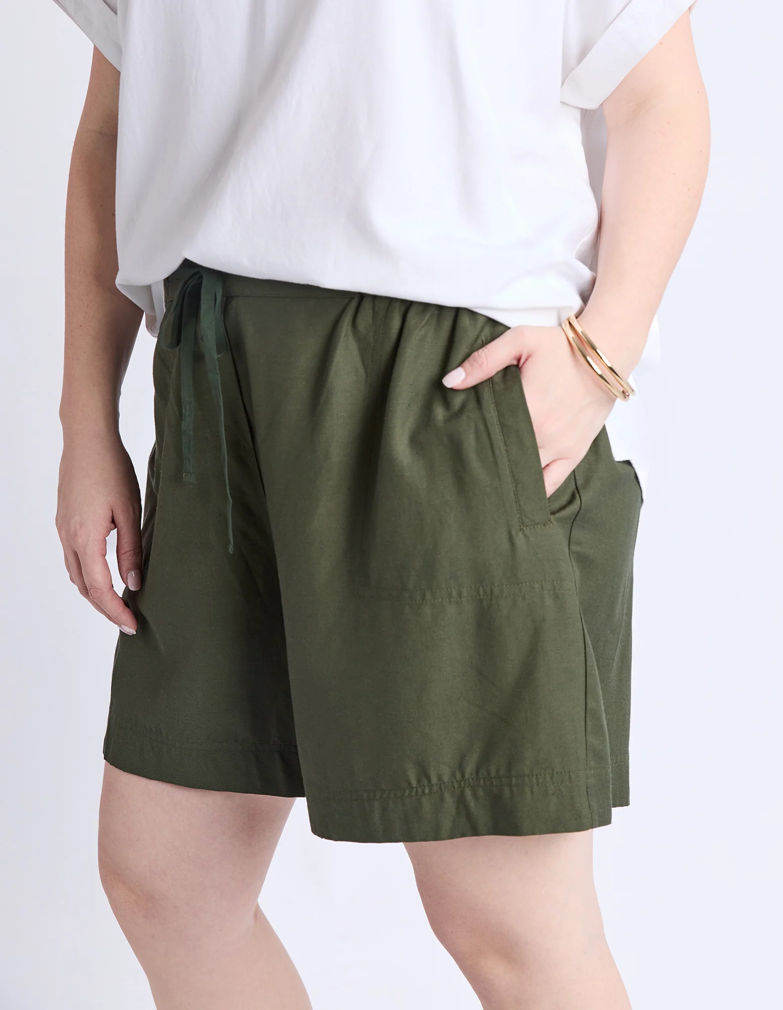 Margi Long Line Short Khaki - Image 5