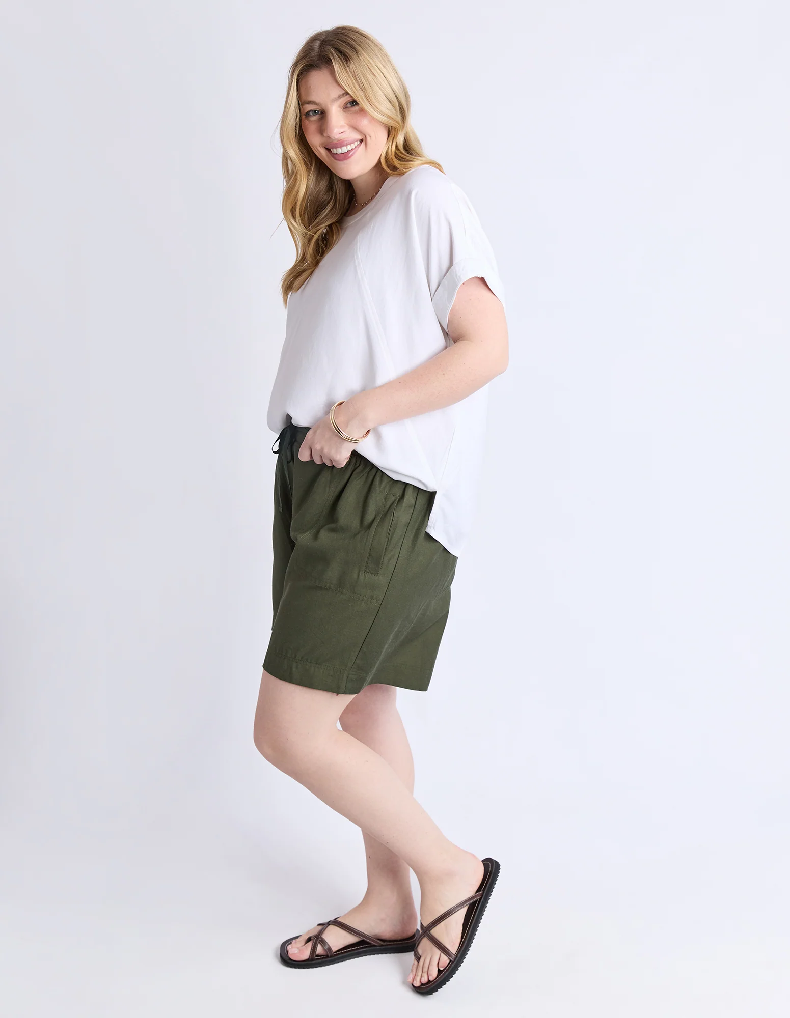 Margi Long Line Short Khaki - Image 7