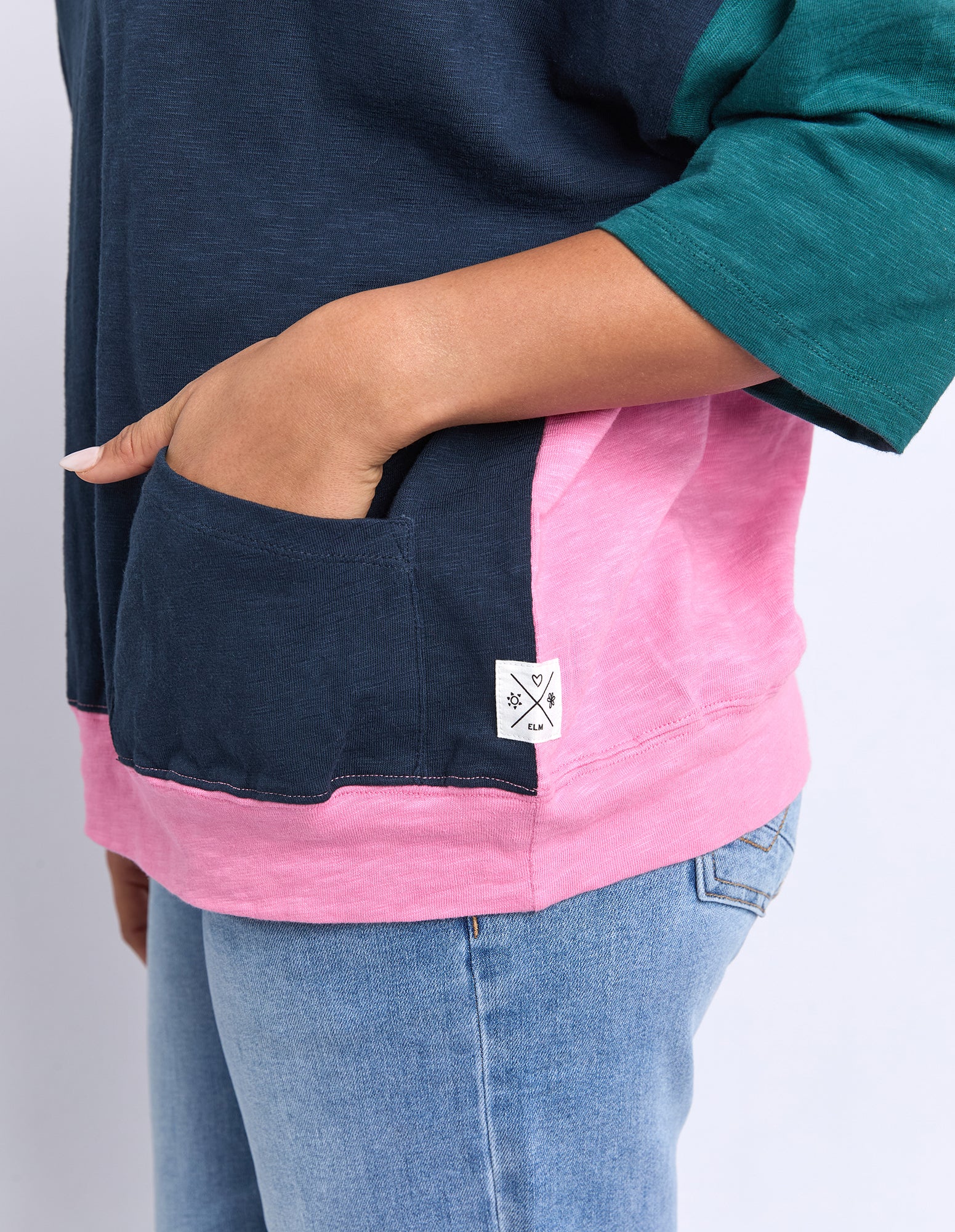 Mazie Colour Block Sweat Teal/Navy/Quartz - Image 9