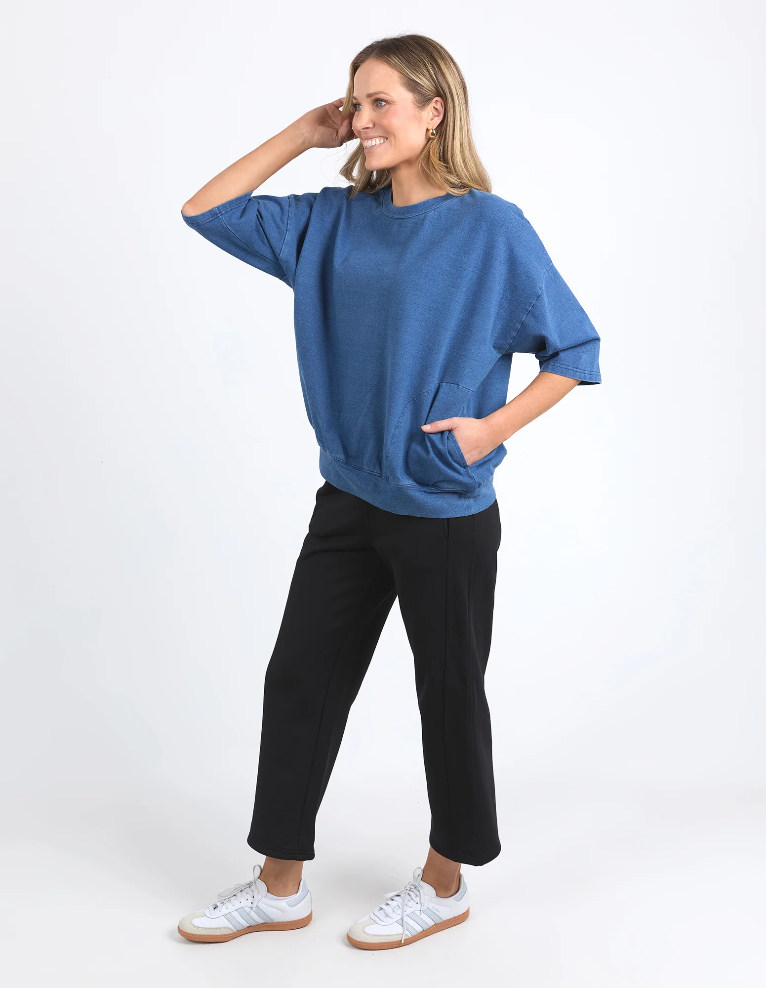 Mazie Sweat Denim Look Washed Blue - Image 5