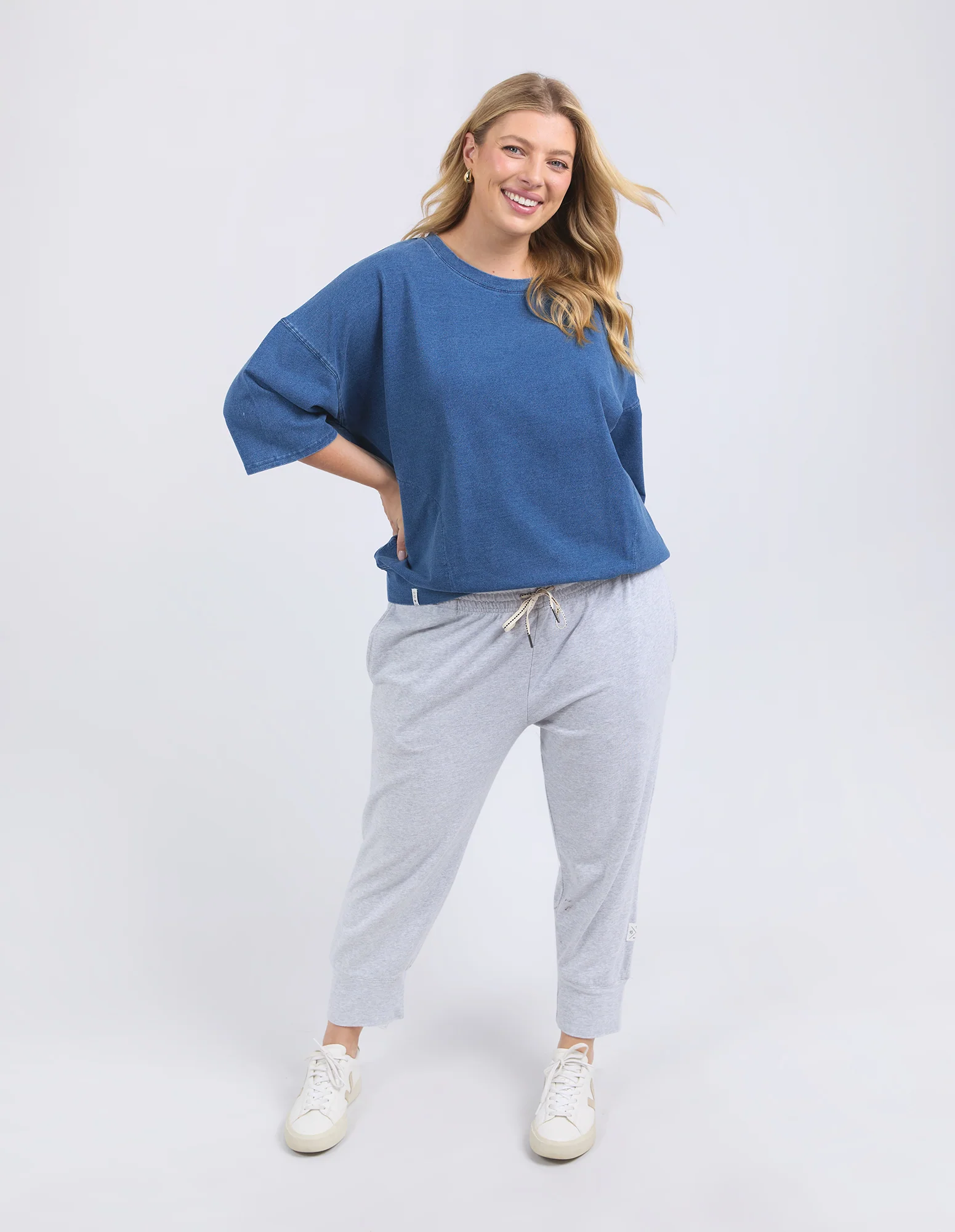 Mazie Sweat Denim Look Washed Blue - Image 7