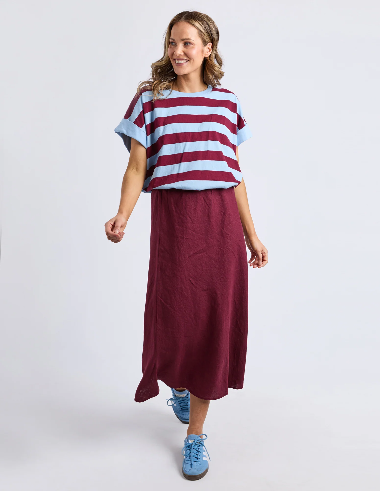 Mckinley Tee Plum & Blue Stripe - Image 3