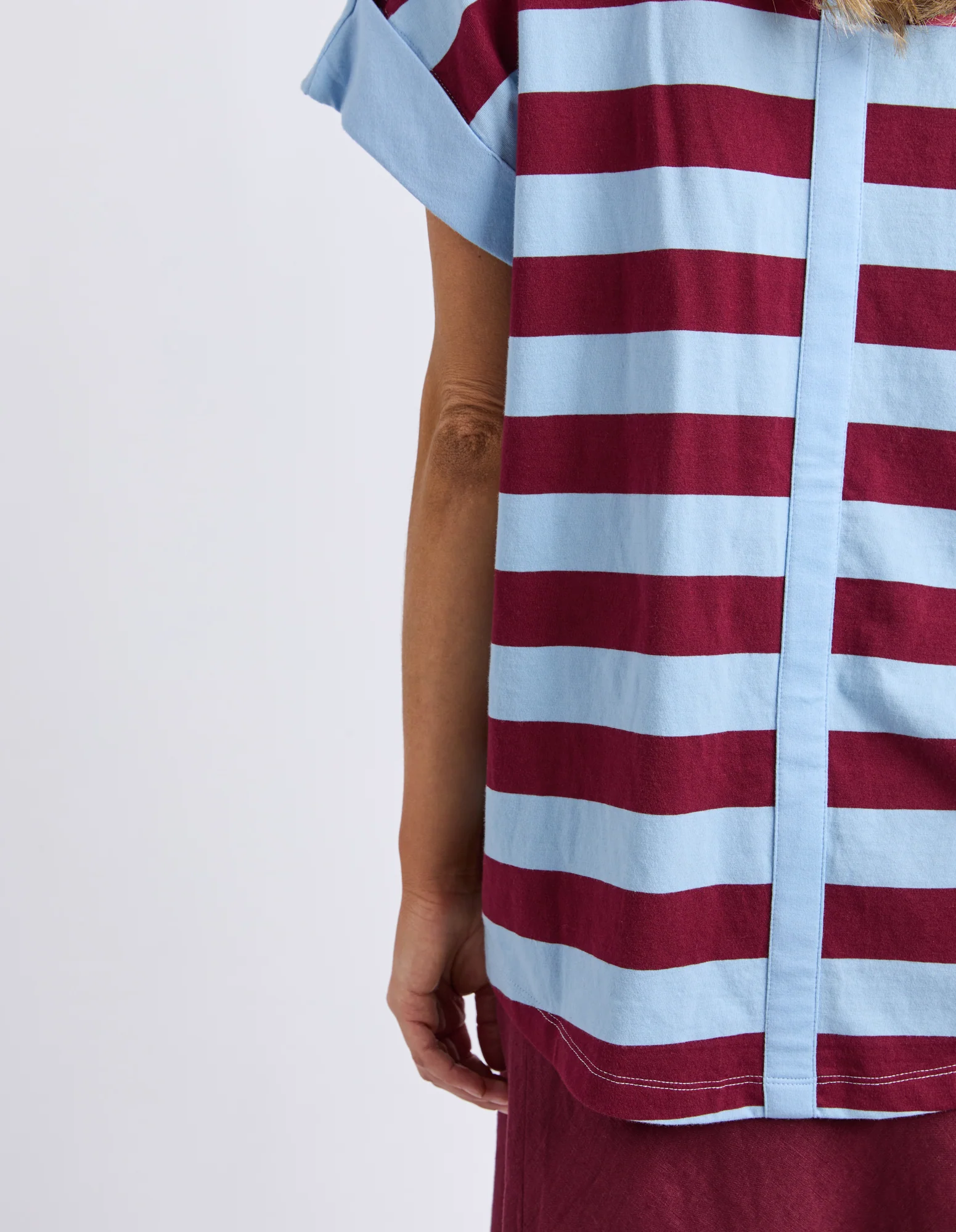 Mckinley Tee Plum & Blue Stripe - Image 6