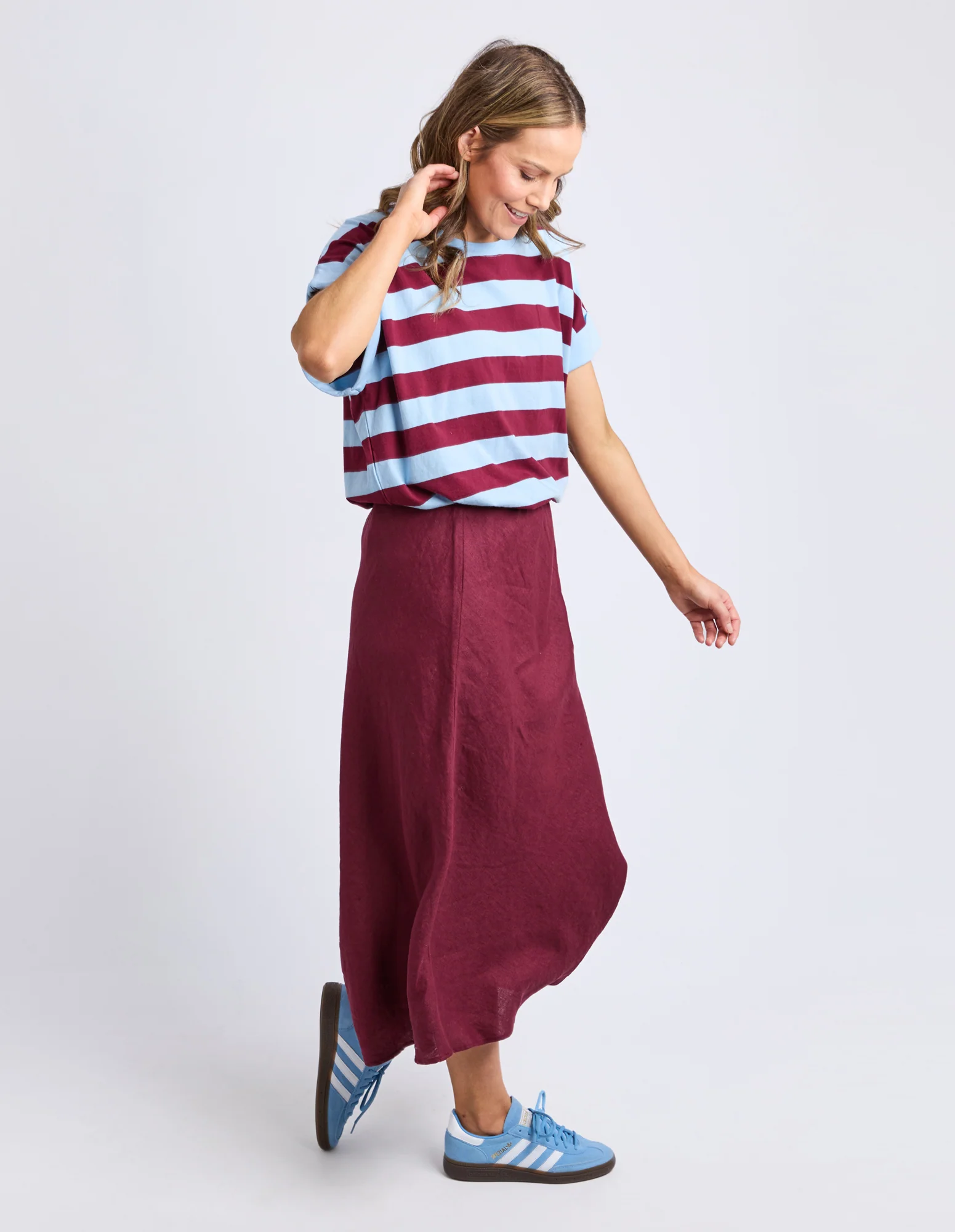 Mckinley Tee Plum & Blue Stripe - Image 7
