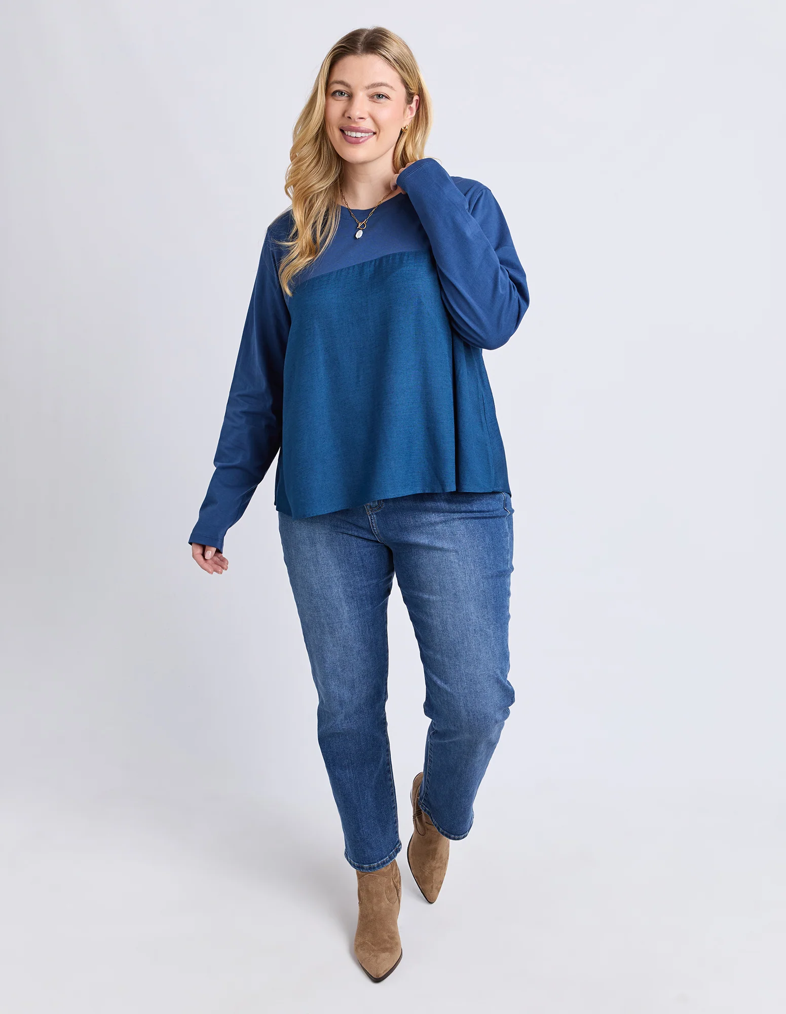 Melrose Long Sleeve Top Classic Navy - Image 4