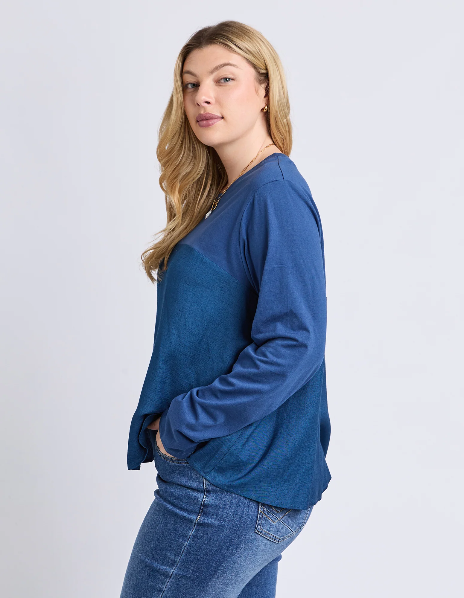 Melrose Long Sleeve Top Classic Navy - Image 8