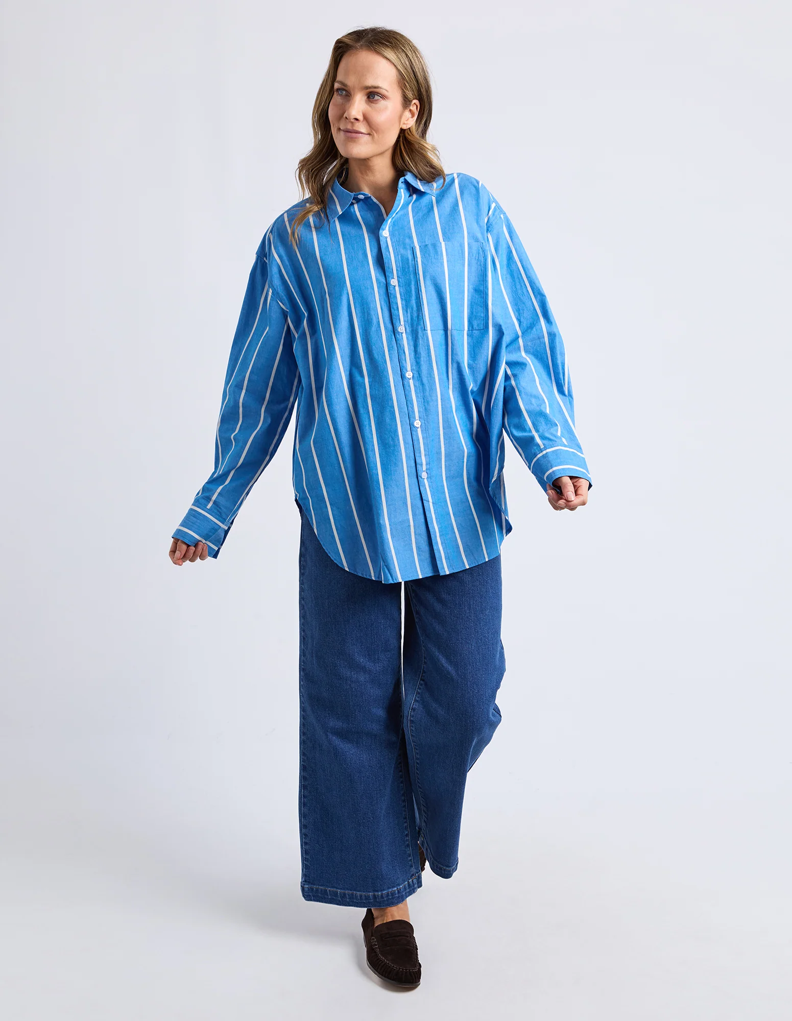 Mia Striped Shirt Royal Blue Stripe - Image 3
