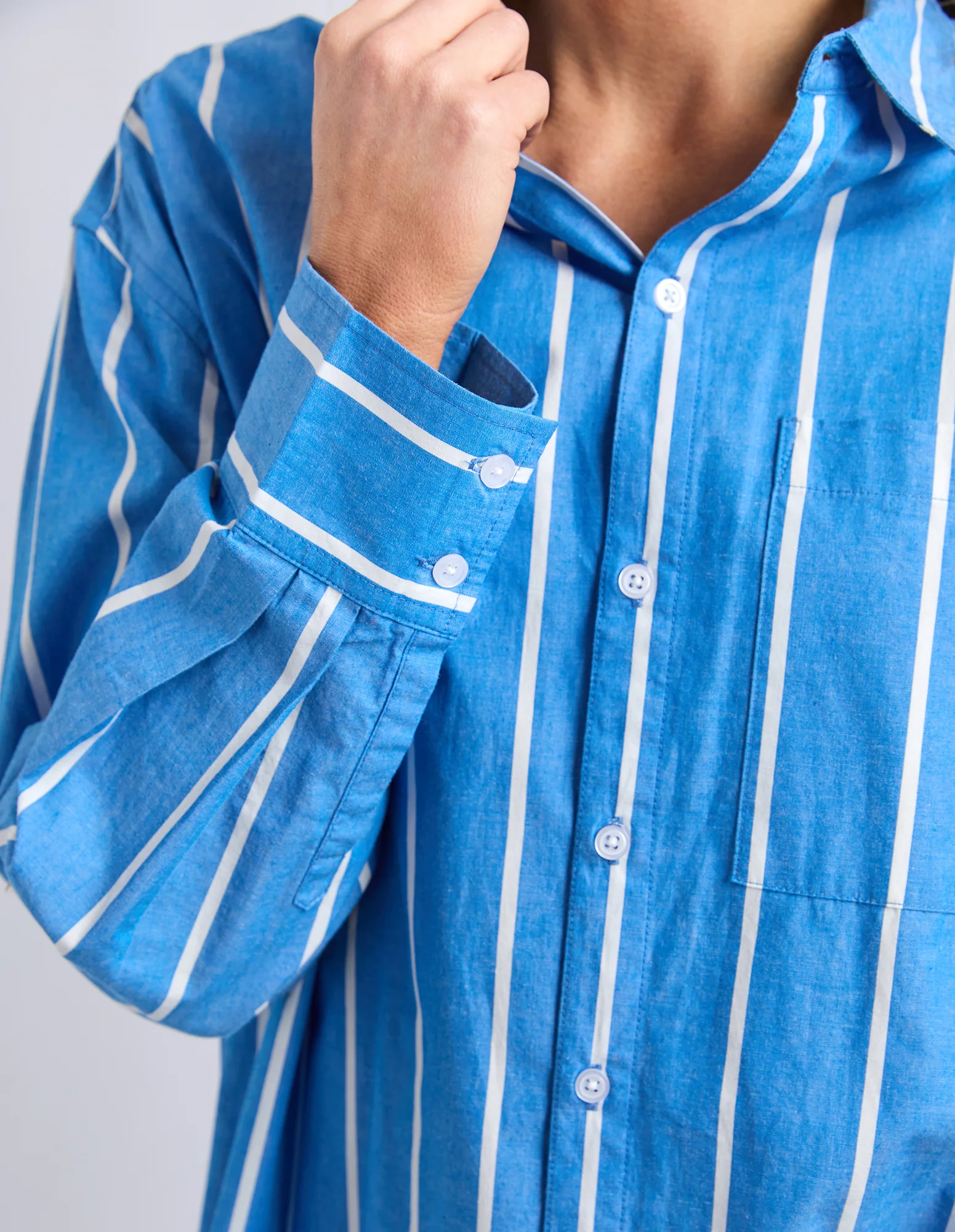 Mia Striped Shirt Royal Blue Stripe - Image 6