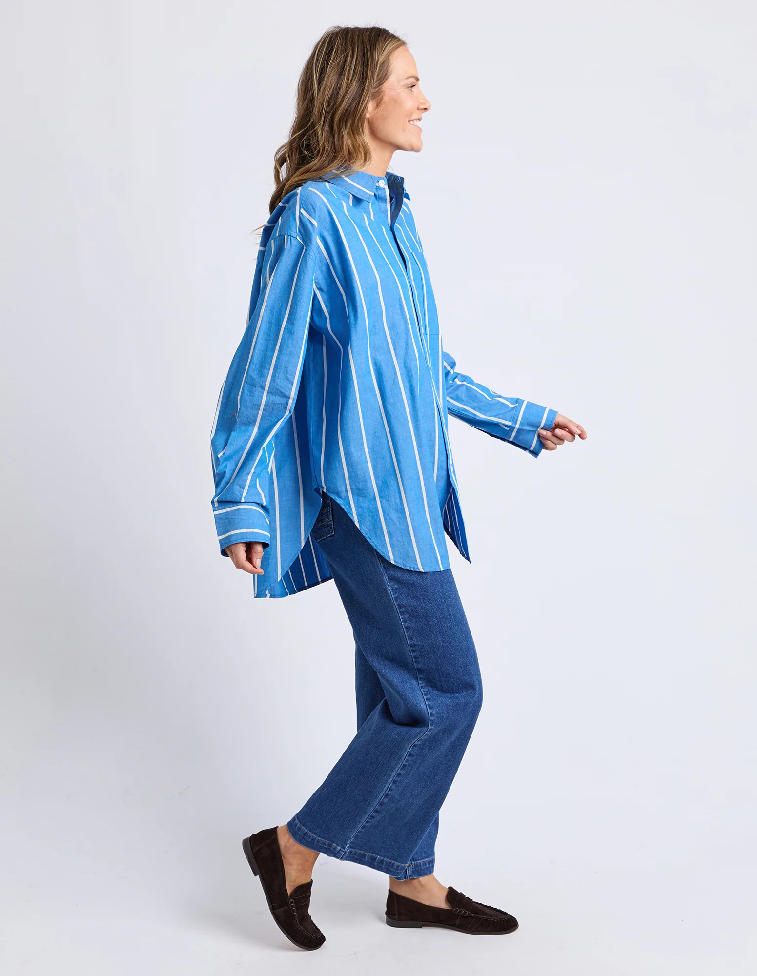 Mia Striped Shirt Royal Blue Stripe - Image 7
