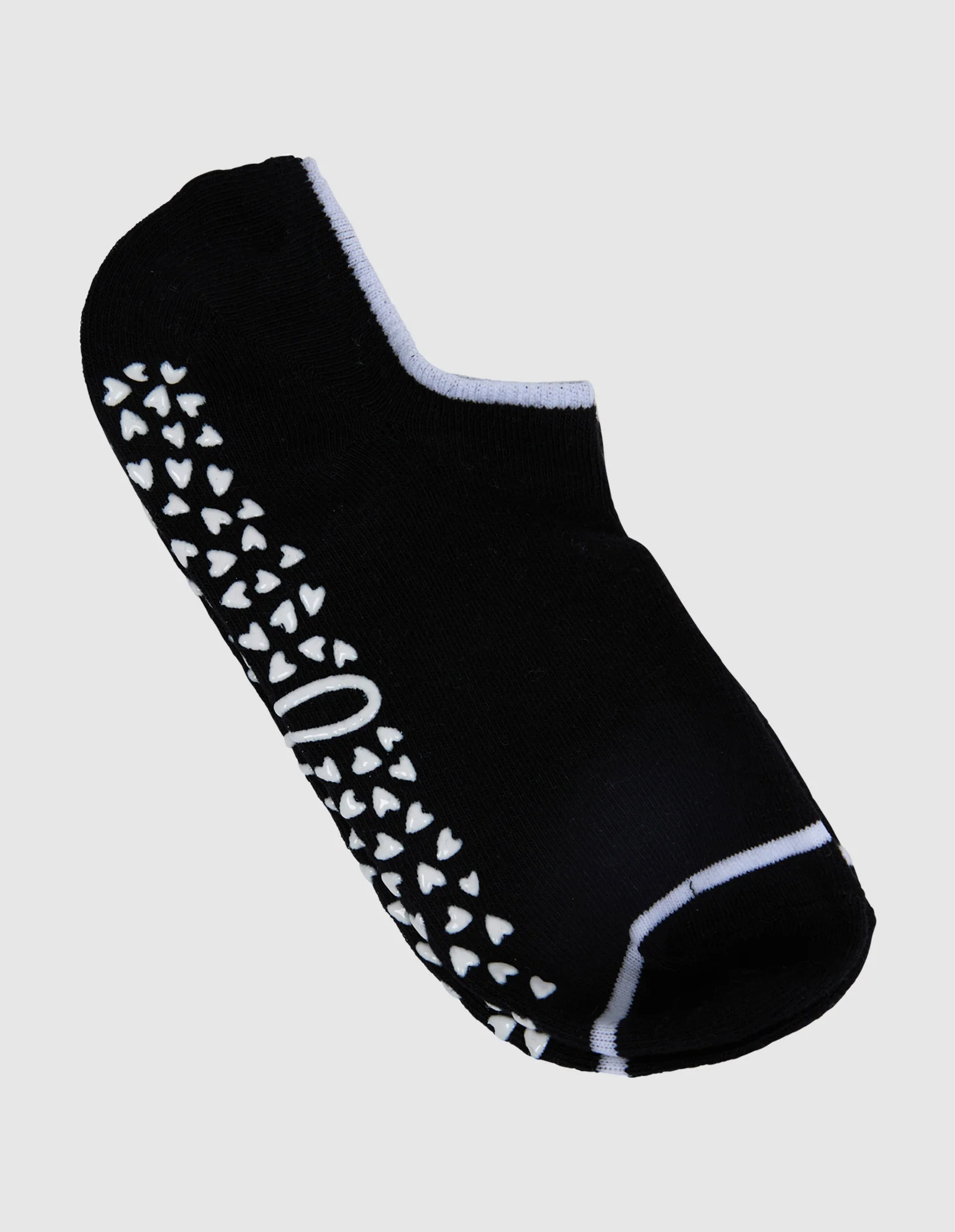 No Show Grippy Sock 2 Pack Black & White - Image 2