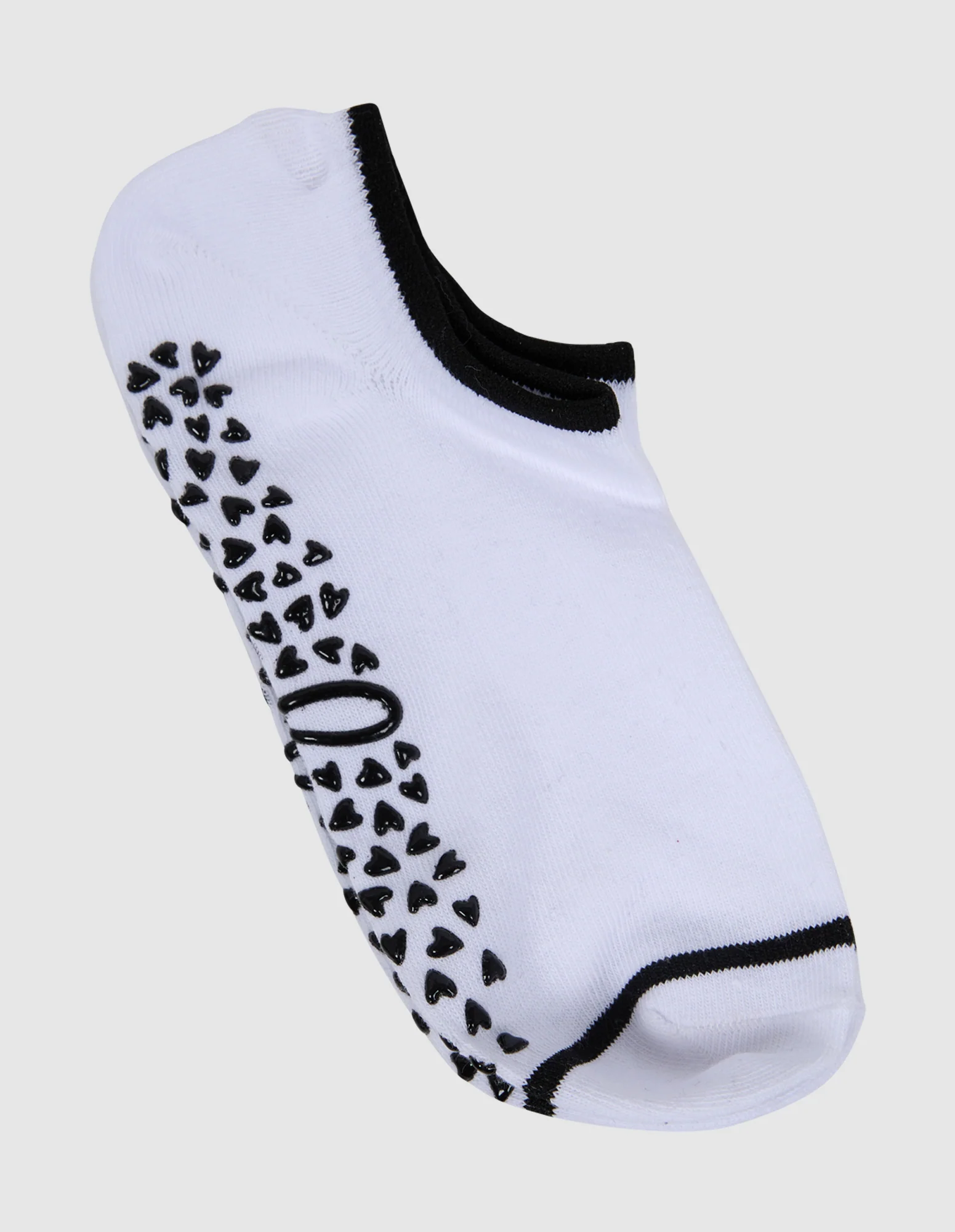 No Show Grippy Sock 2 Pack Black & White - Image 3