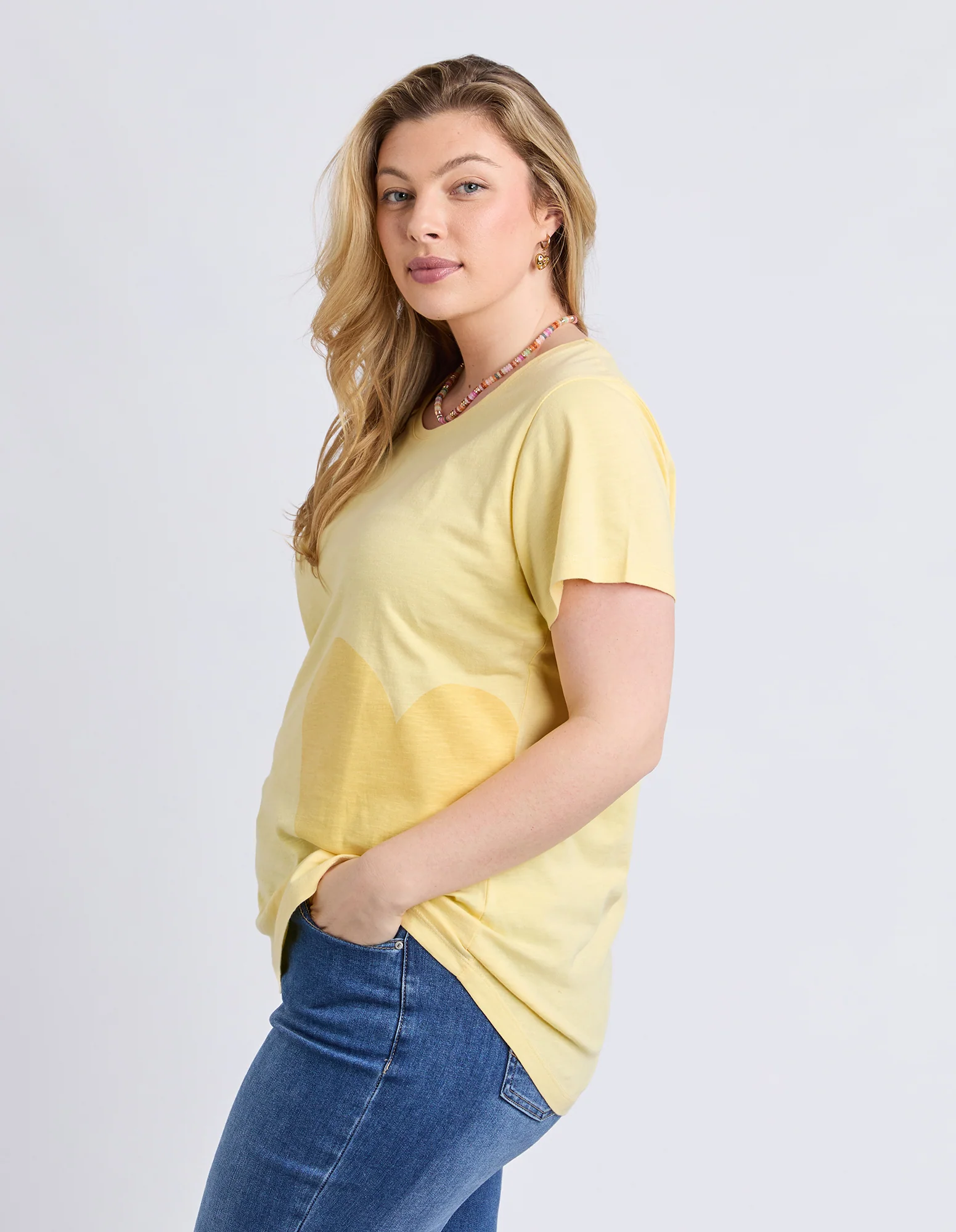 One Heart Tee Pale Banana - Image 10