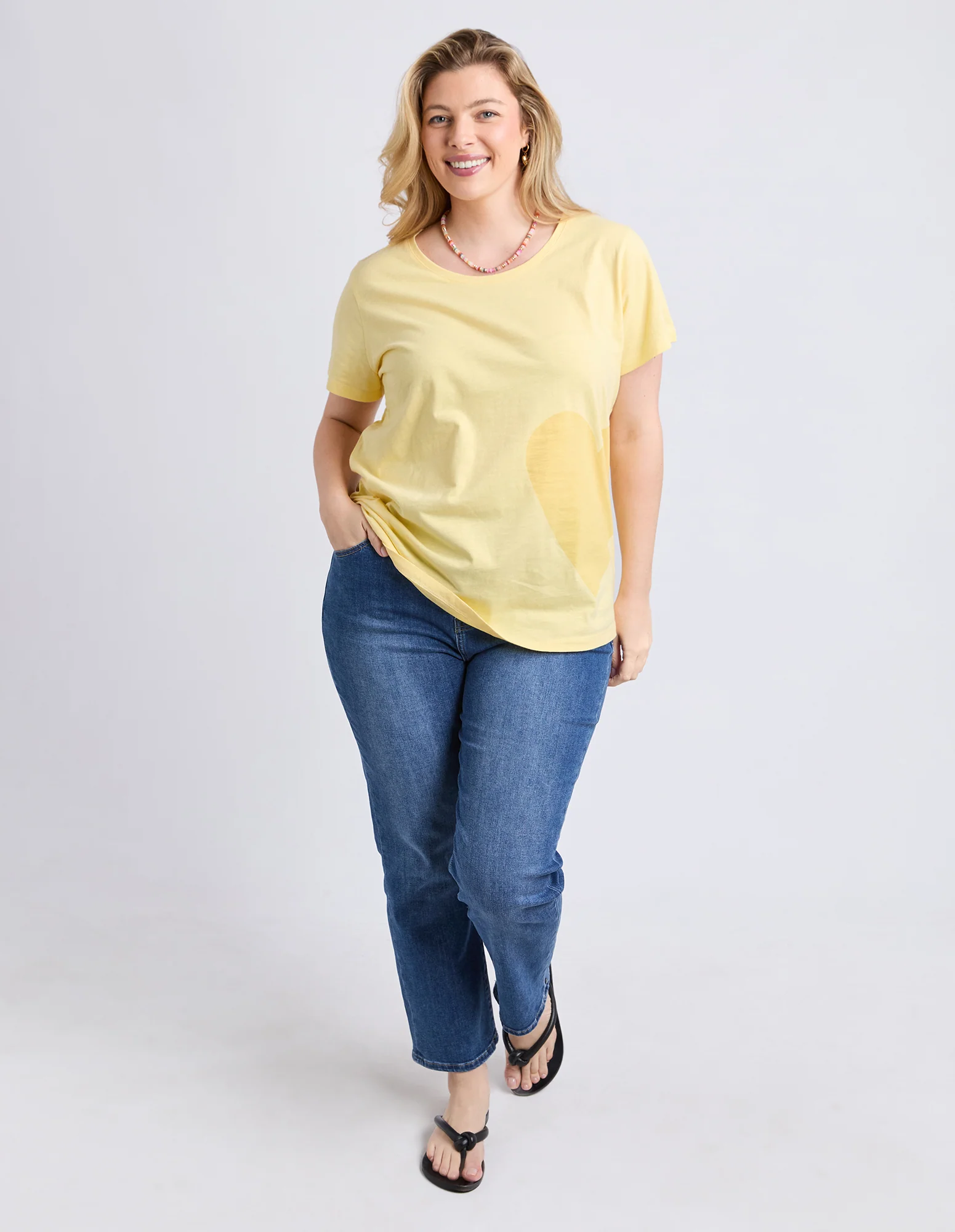 One Heart Tee Pale Banana - Image 8