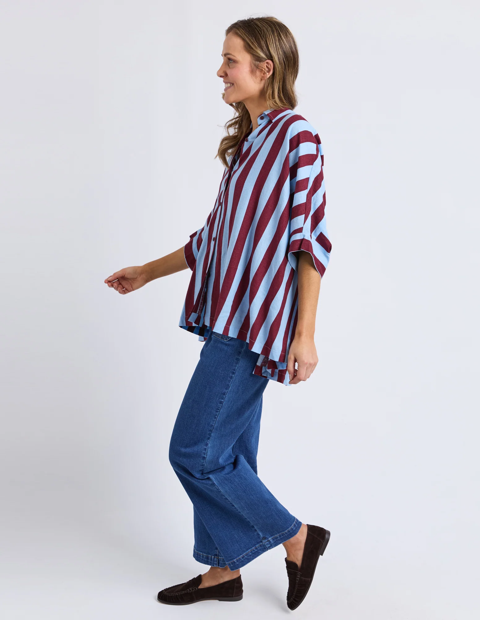 Palermo Stripe Shirt Plum Stripe - Image 6