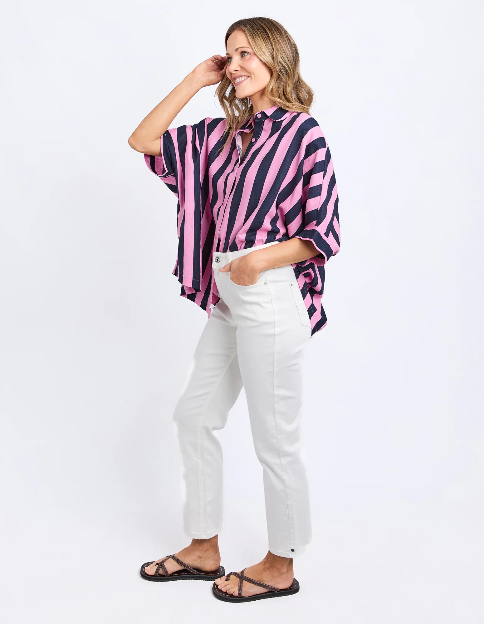 Palermo Stripe Shirt Quartz Pink - Image 6