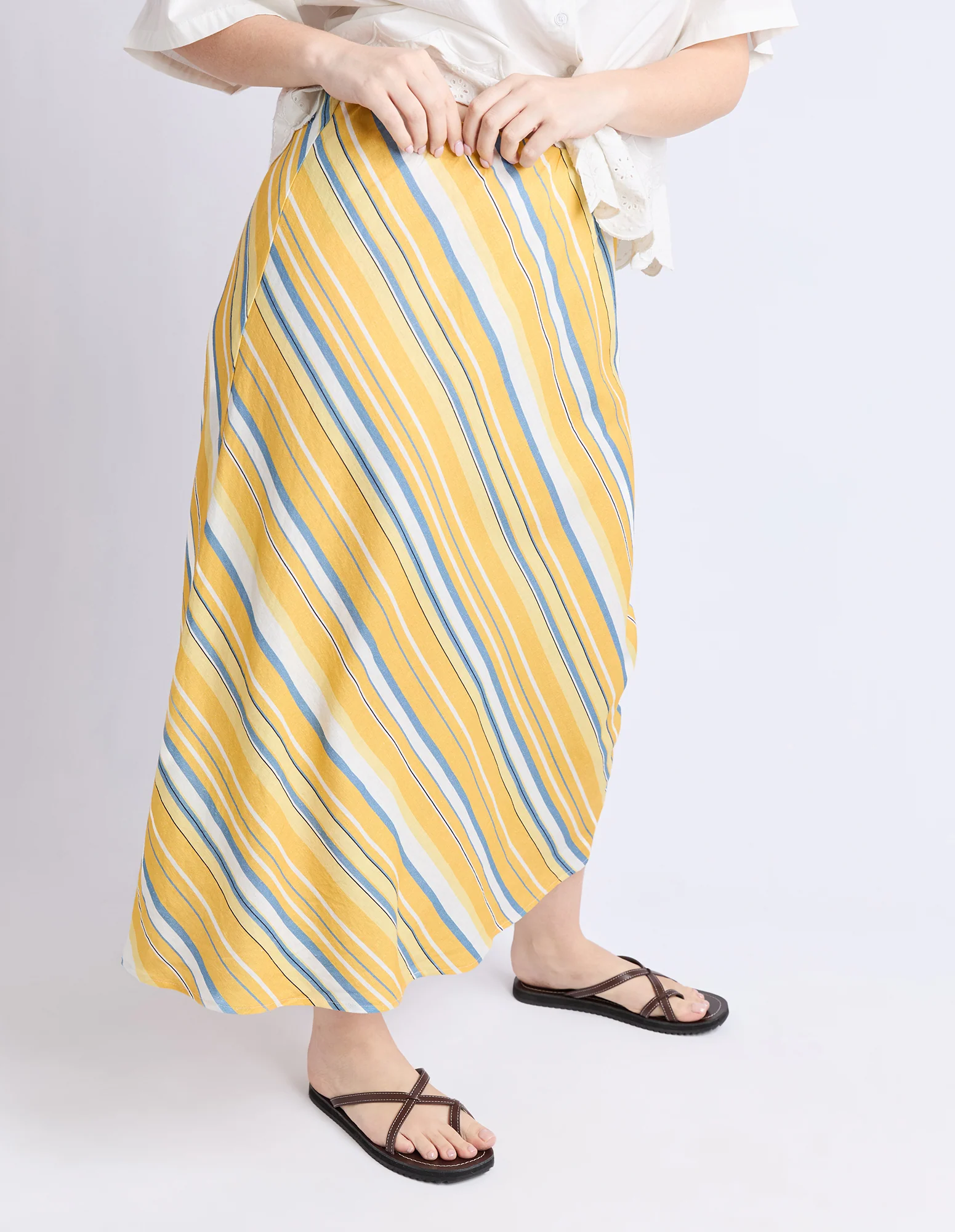 Palermo Stripe Skirt Pale Banana Stripe - Image 10