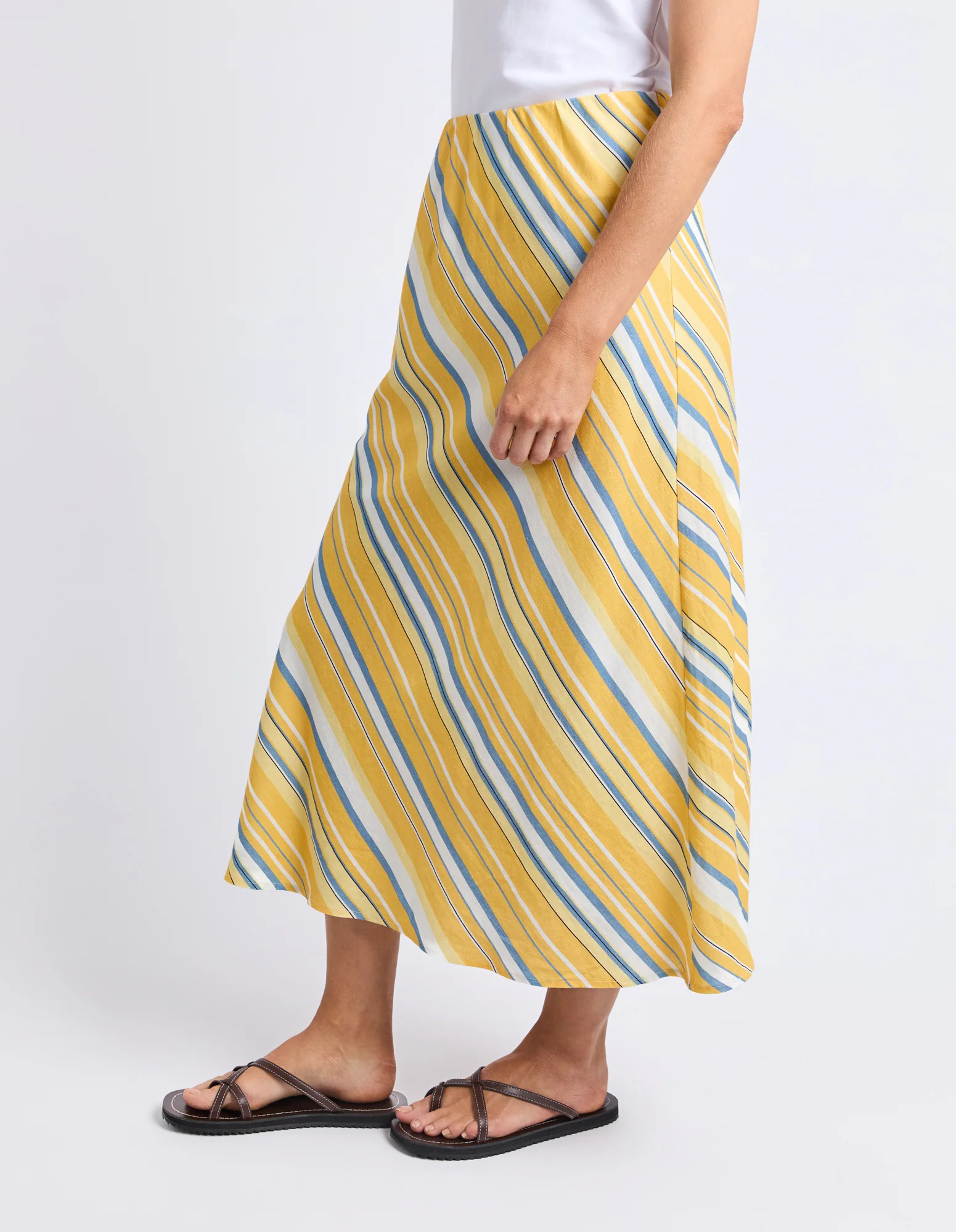 Palermo Stripe Skirt Pale Banana Stripe - Image 4