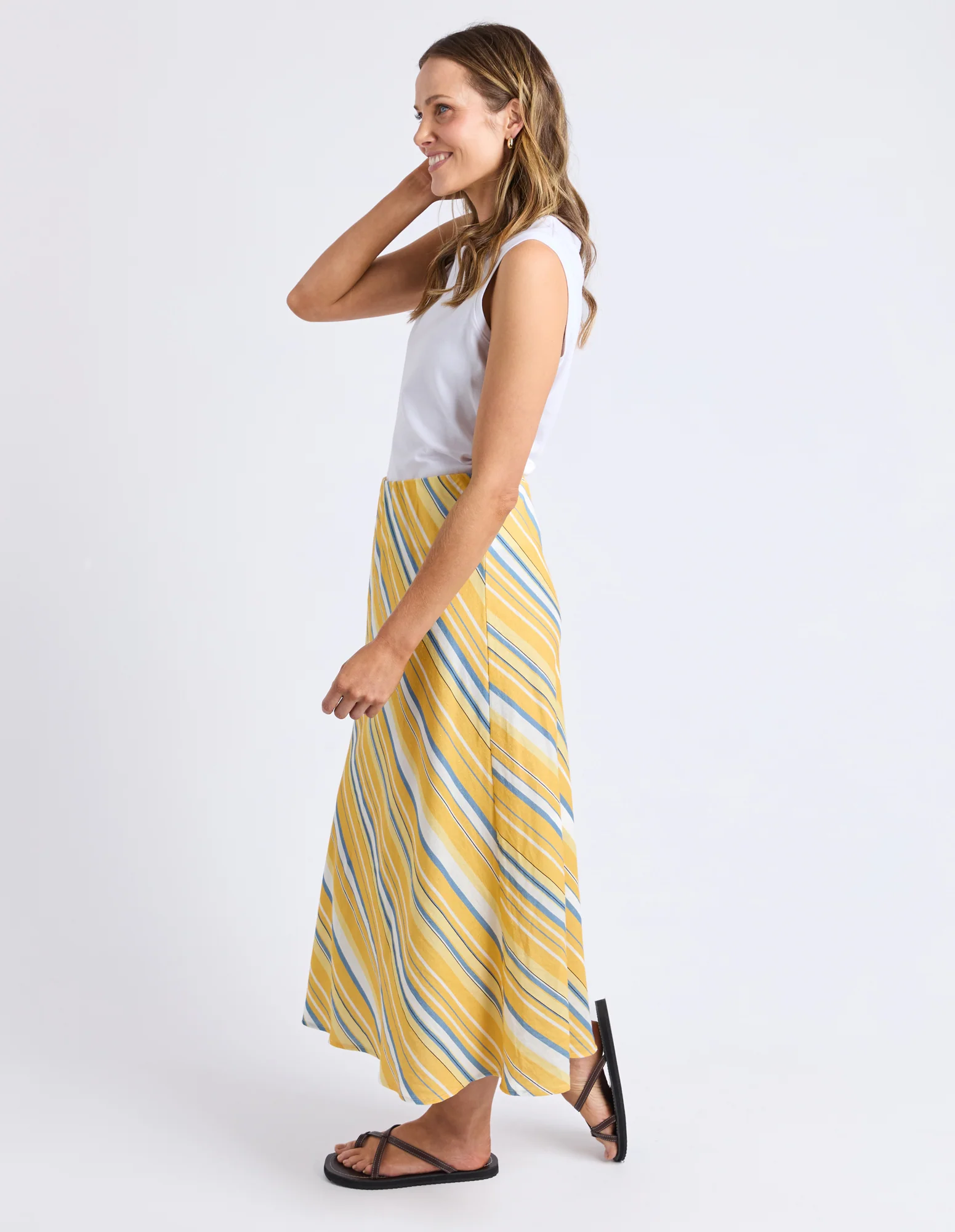 Palermo Stripe Skirt Pale Banana Stripe - Image 6