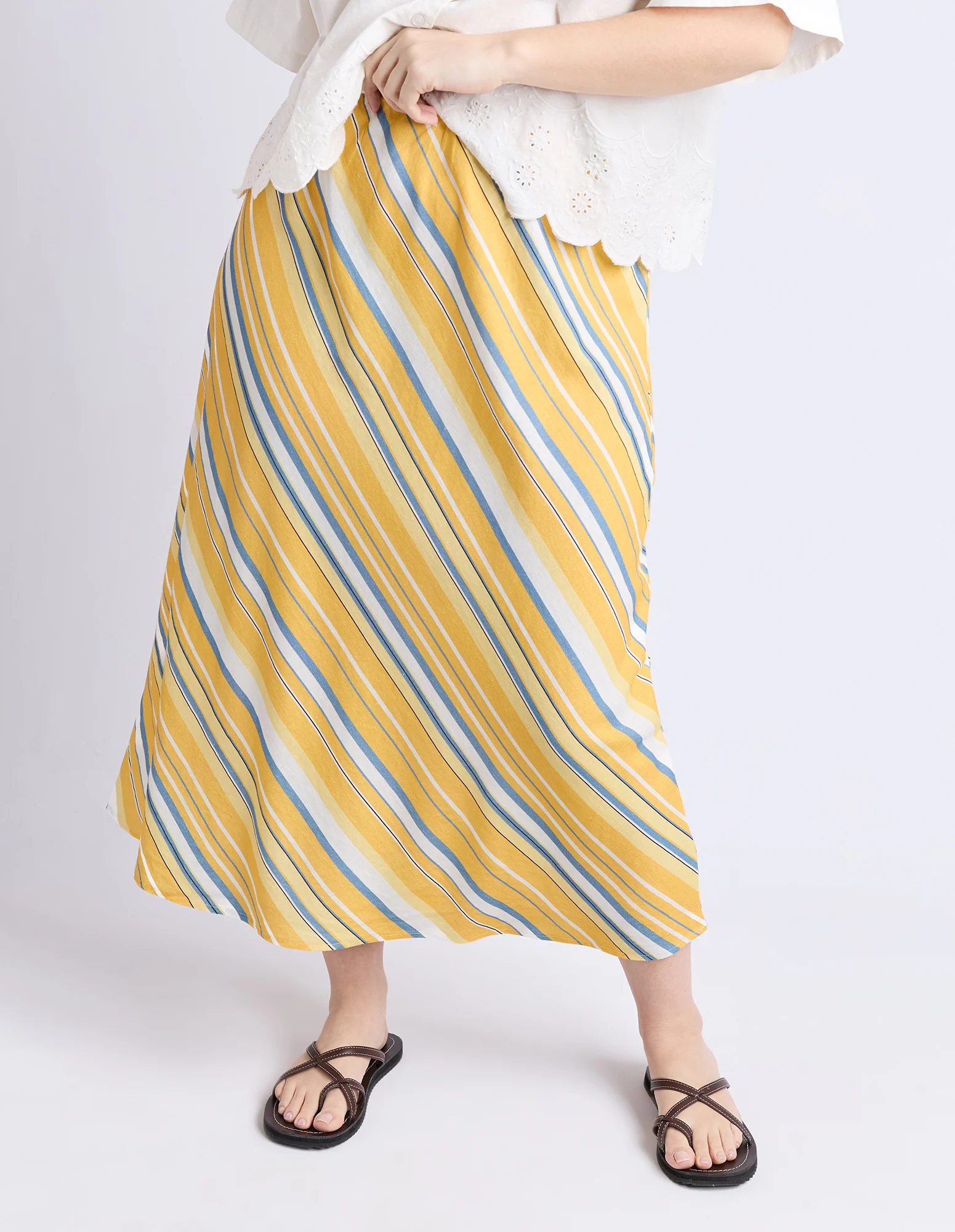 Palermo Stripe Skirt Pale Banana Stripe - Image 7