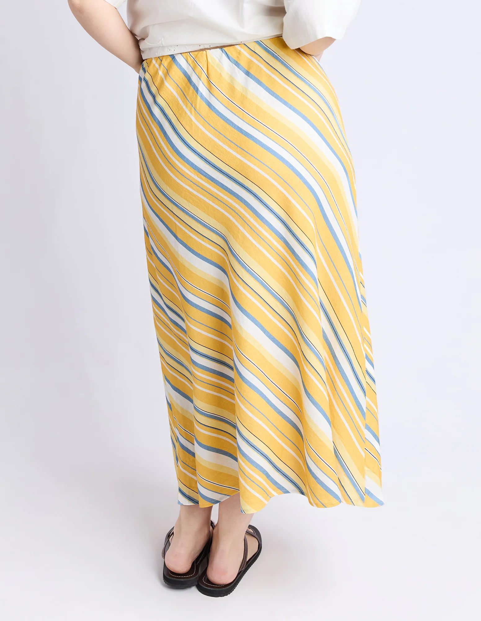 Palermo Stripe Skirt Pale Banana Stripe - Image 9