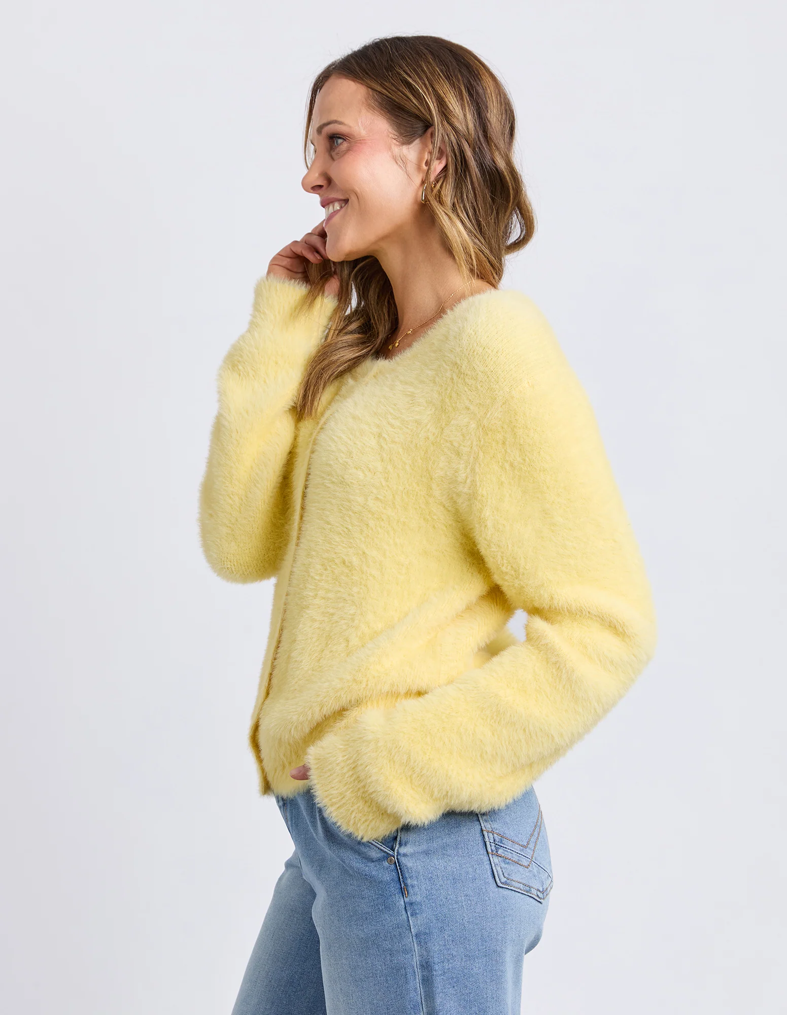 Paris Cardigan Pale Lemon - Image 5
