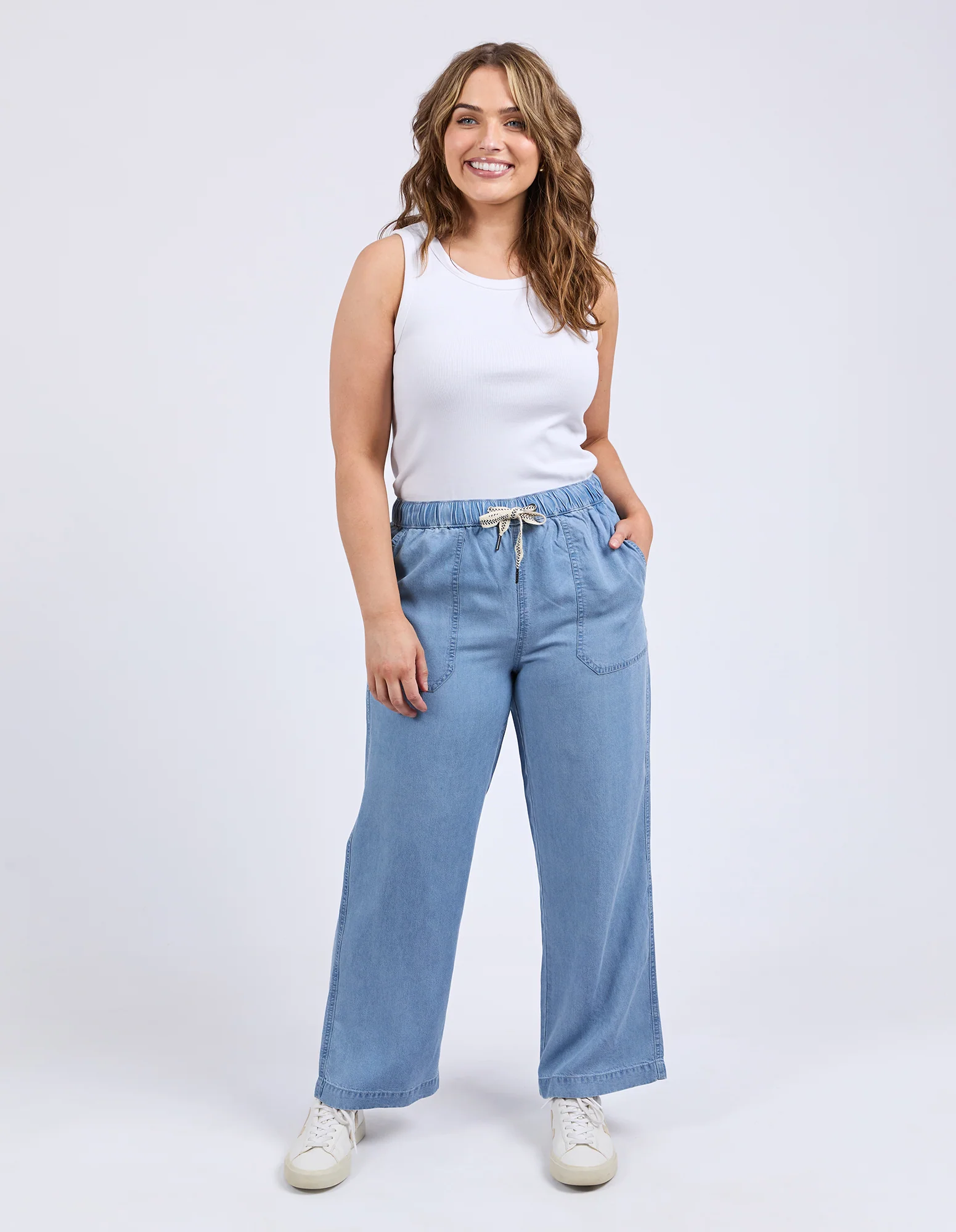 Payton Chambray Pant Mid Blue Wash - Image 2