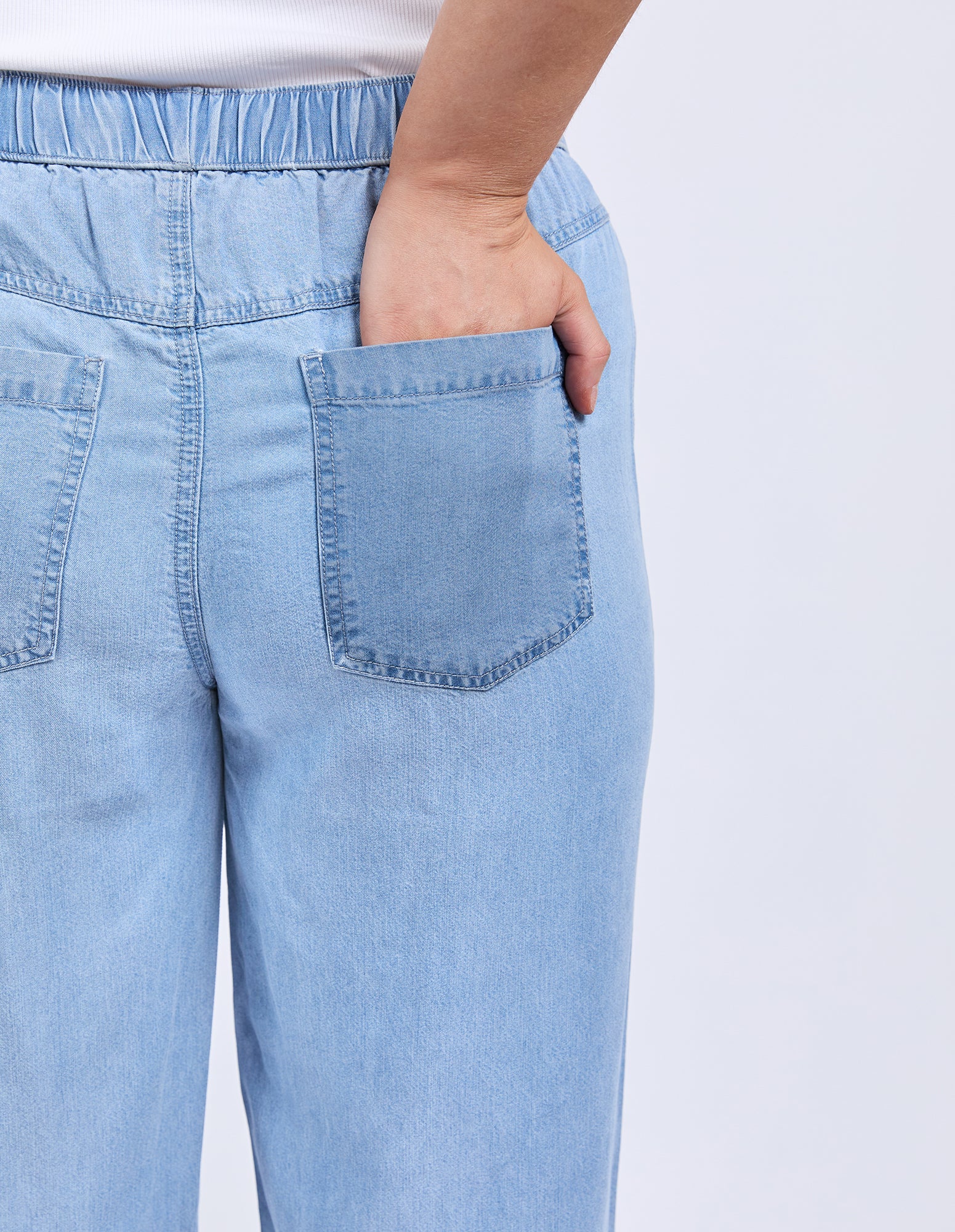 Payton Chambray Pant Mid Blue Wash - Image 5