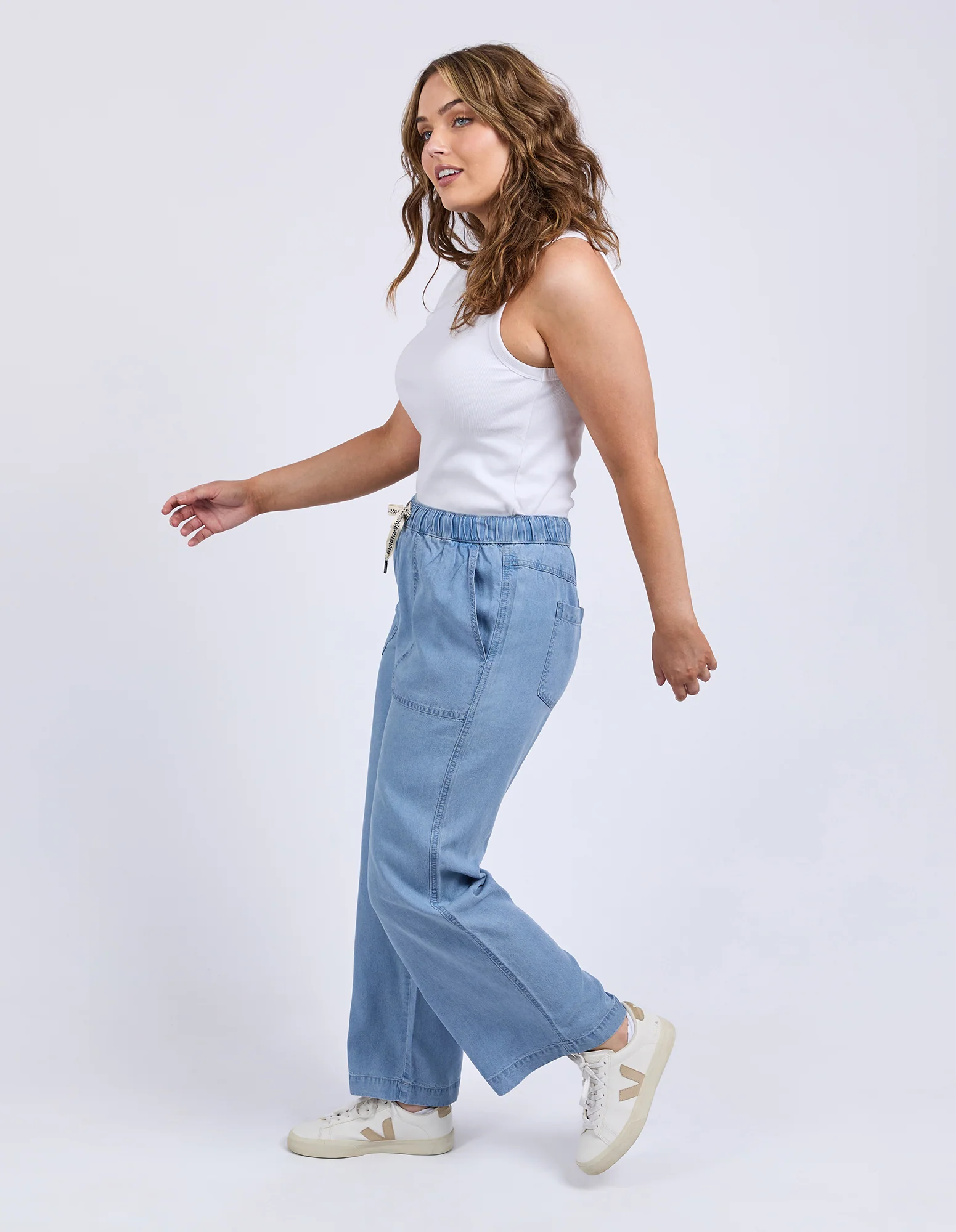 Payton Chambray Pant Mid Blue Wash - Image 6